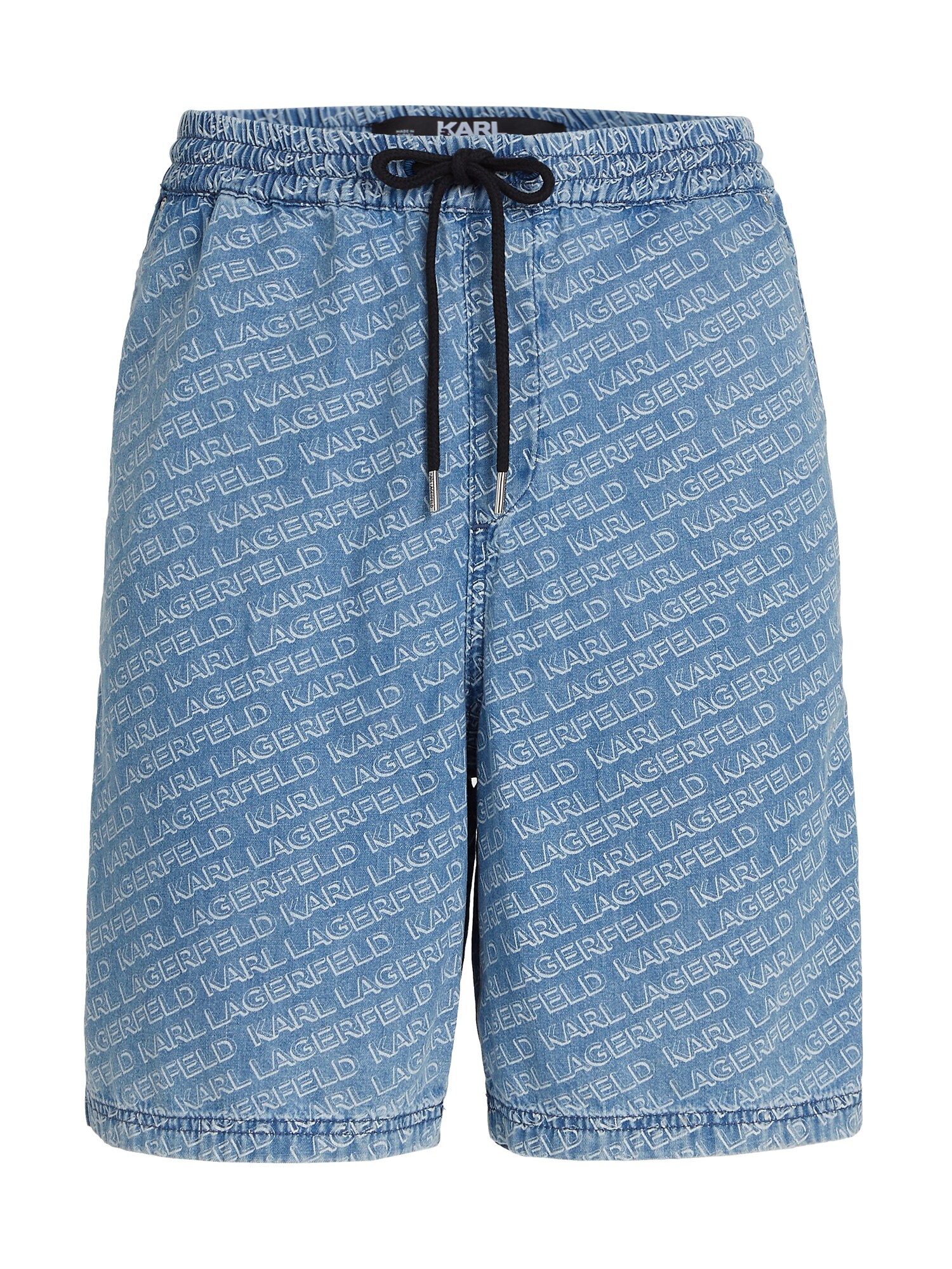 Karl Lagerfeld Hlače  moder denim / črna / bela