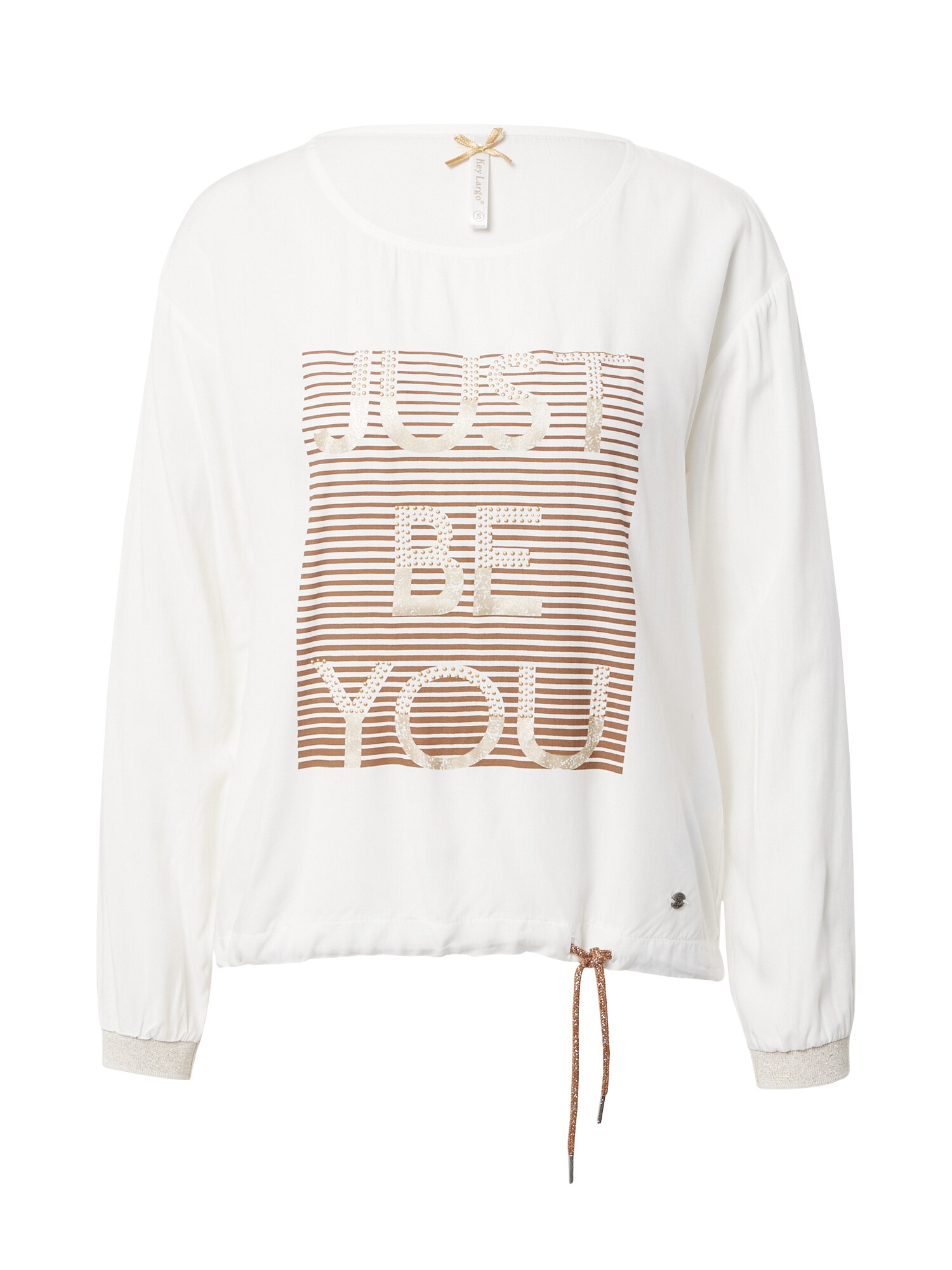 Key Largo Camisa 'IDENTIFY'  bege / ouro / branco