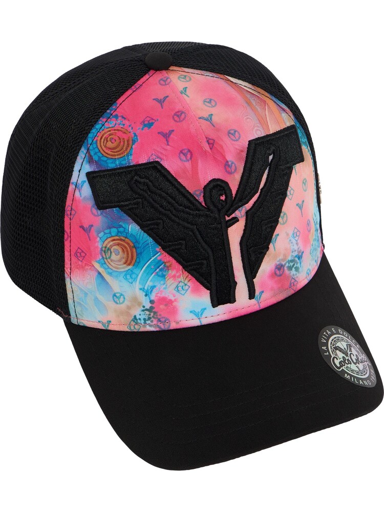 Carlo Colucci Kappe Damen Größe 55/60 blau / rosa / schwarz