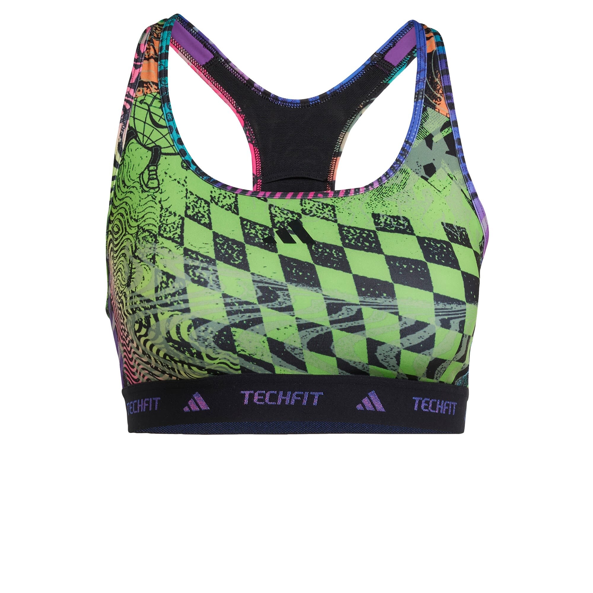ADIDAS PERFORMANCE Športová podprsenka 'Adidas x Jeremy Scott'  kráľovská modrá / limetová / tmavooranžová / čierna