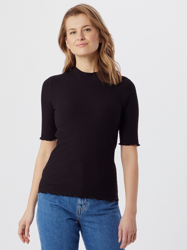 Selected Femme Anna Basic-Oberteil mit 3/4-Ärmeln und gewelltem Saum