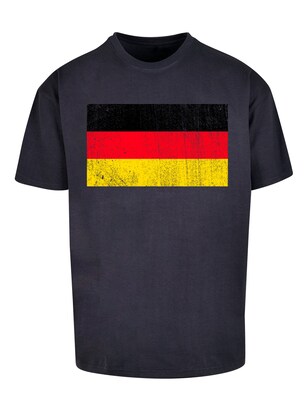 F4NT4STIC Shirt ‘Germany Deutschland Flagge distressed’ Blauw / Geel / Rood