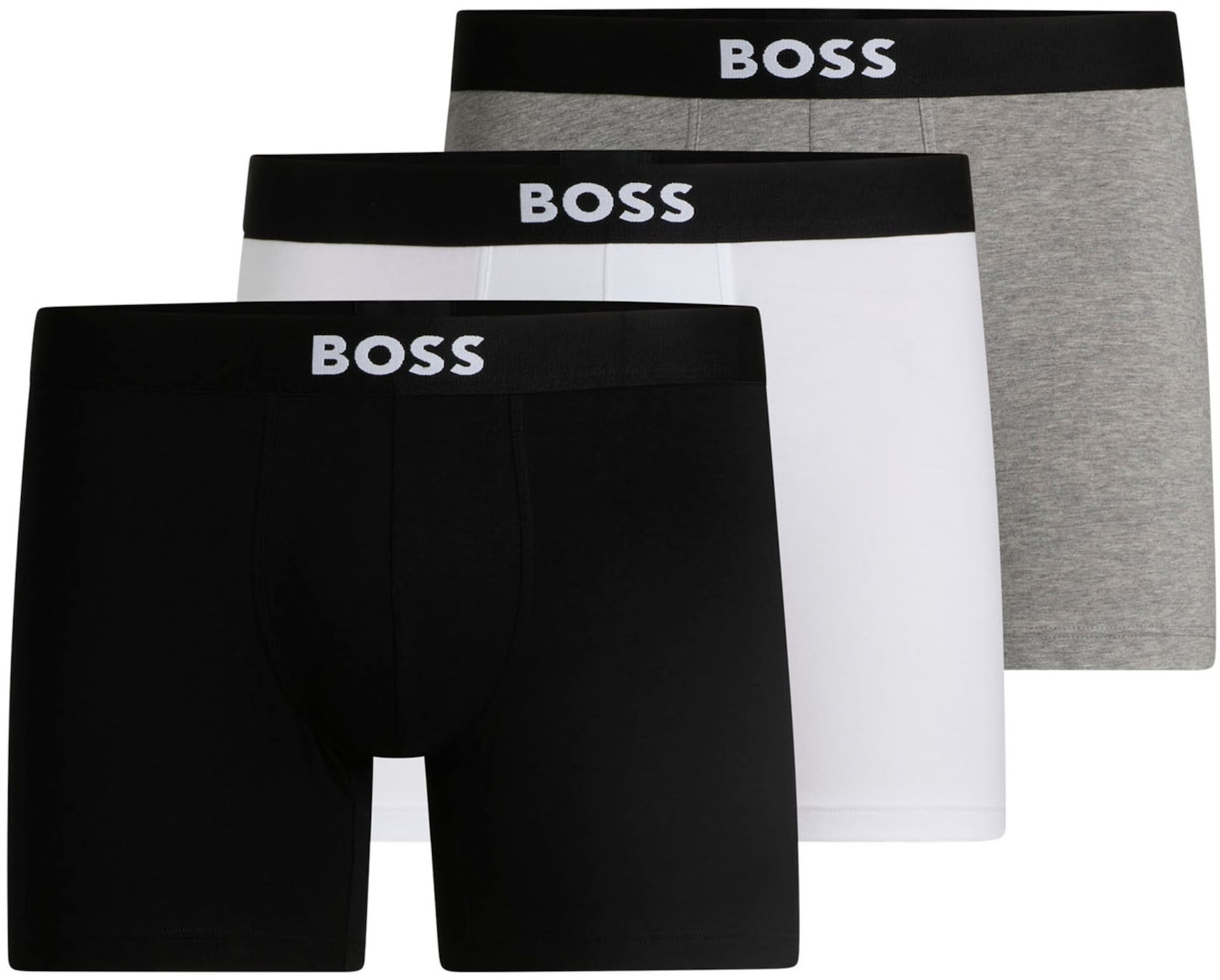 Boss Three-pack of stretch-cotton trunks with logo waistbands kalsonger herr – bild 5