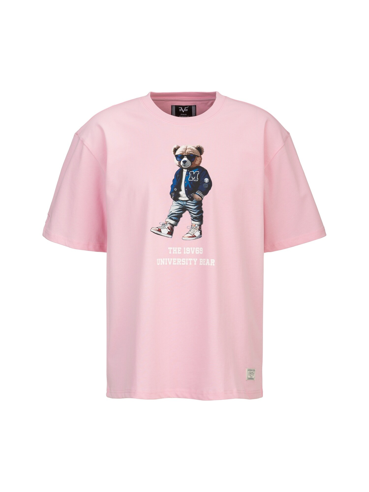 19V69 ITALIA Tricou Tamaro Bear  maro / roz / negru / alb