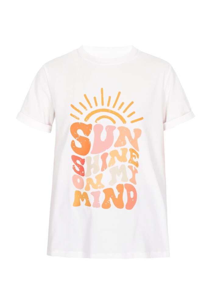 usha BLUE LABEL T-Shirt 'Fashion Look' Damen Größe L orange / rosa / weiß / offwhite