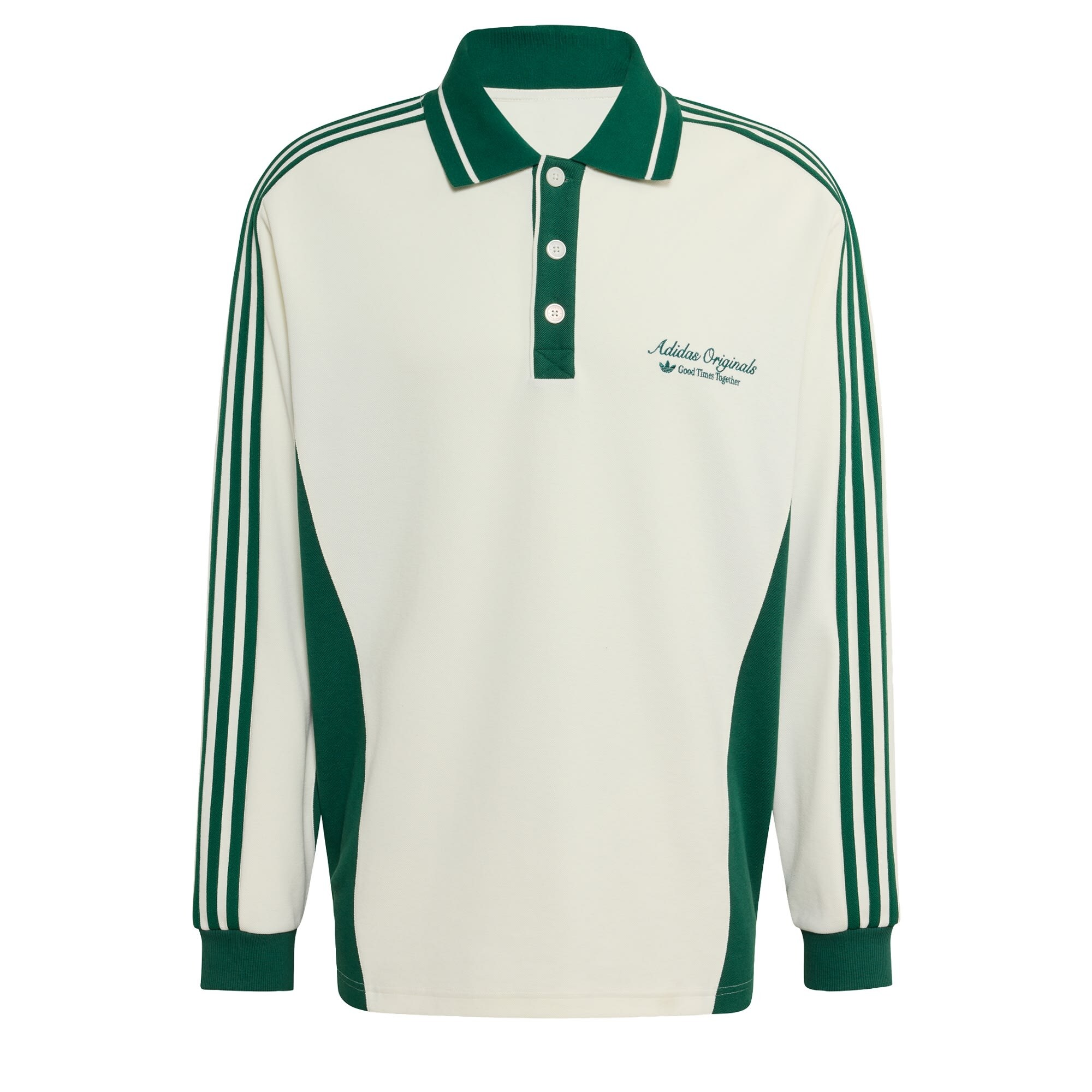 ADIDAS ORIGINALS Camiseta 'POLO LS M'  verde / blanco – imagen 3