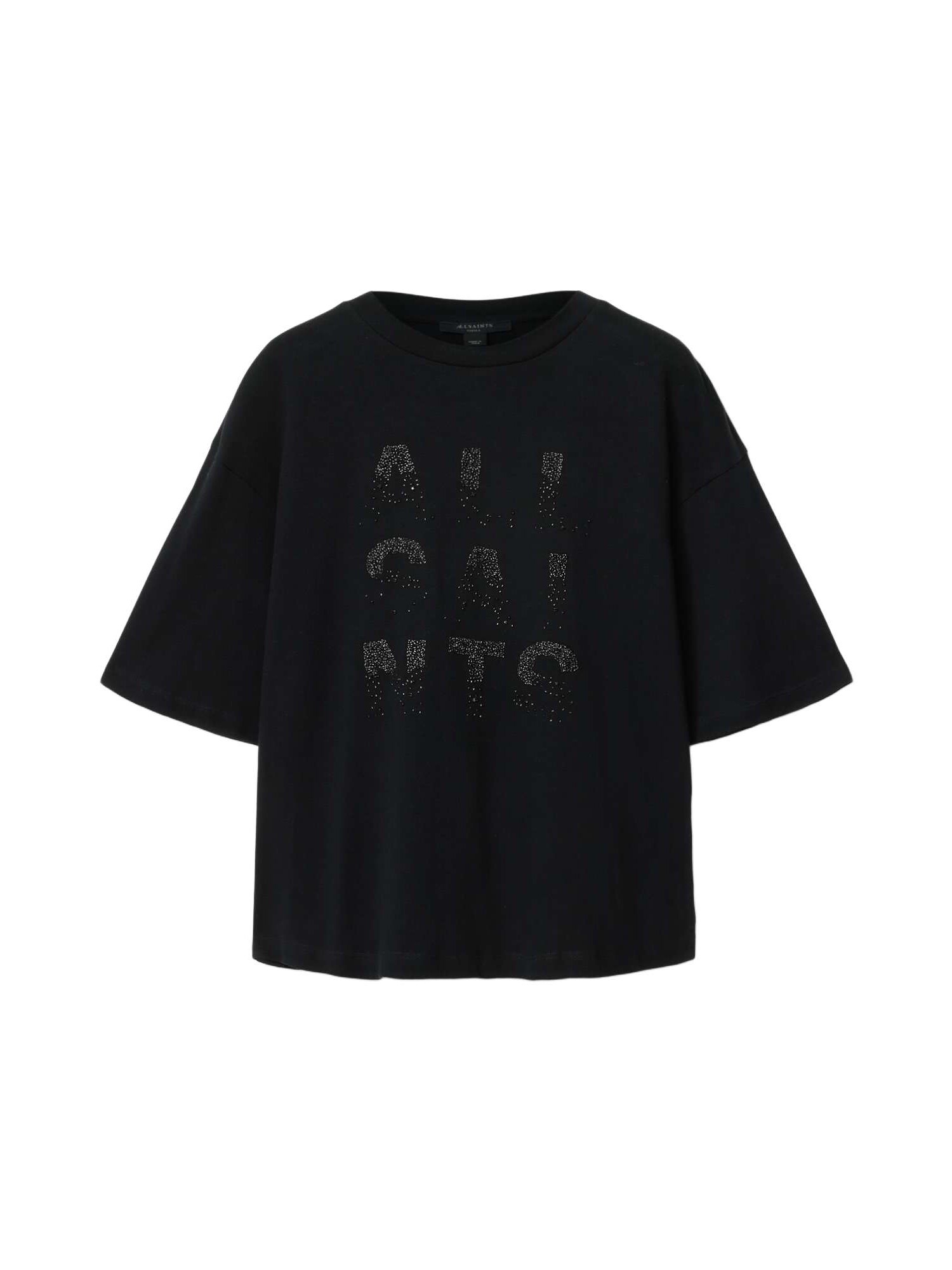 AllSaints Majica 'STACKS AMELIE'  crna / srebro