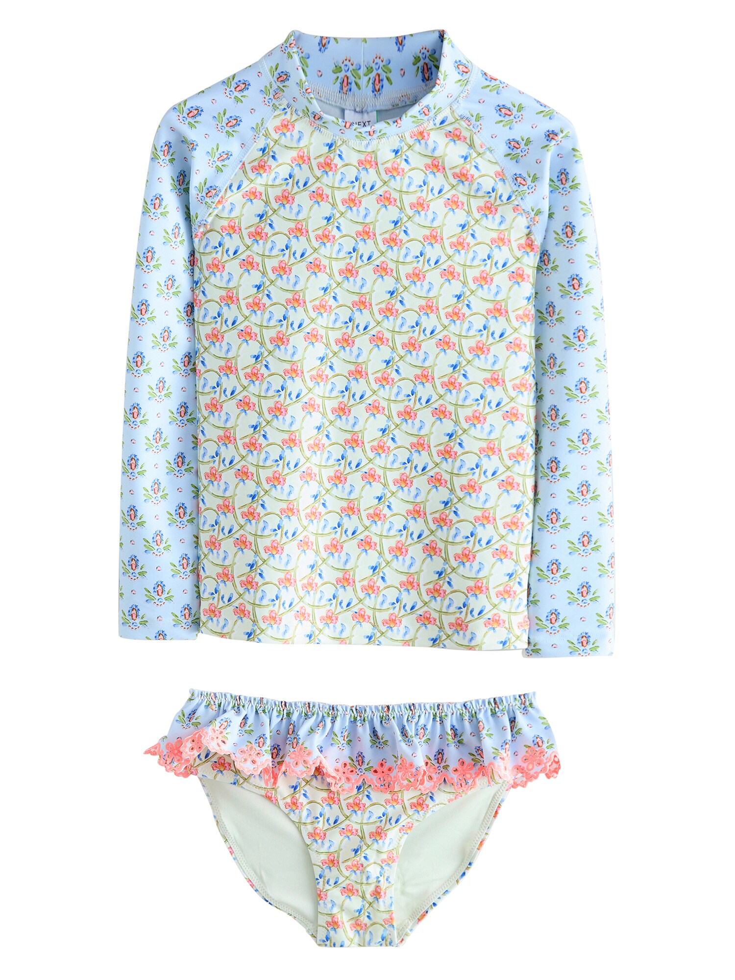 Next Costum de baie două piese  albastru deschis / verde deschis