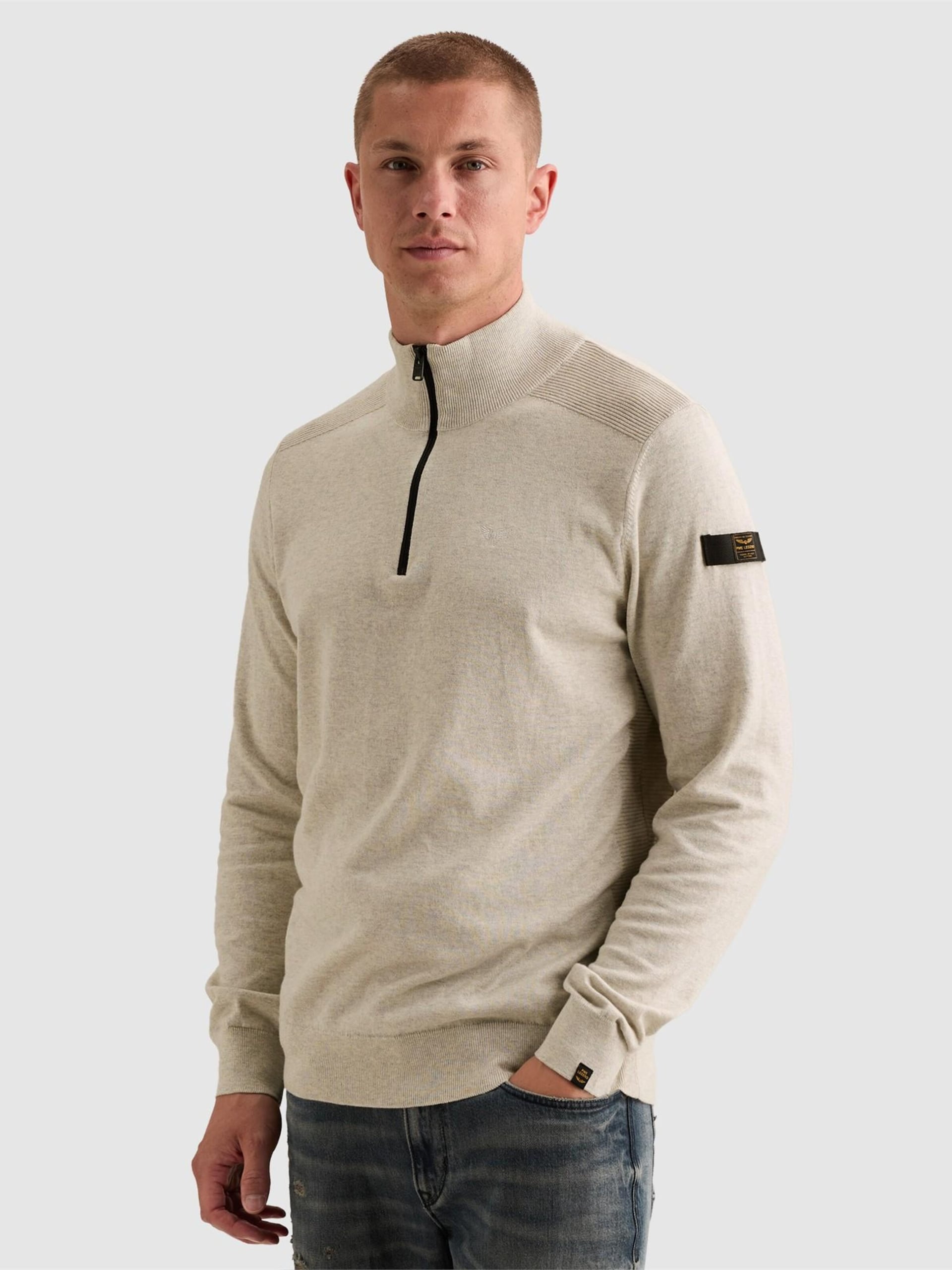PME Legend Tröja 'Pullover in 100% cotton with half-zip' herr