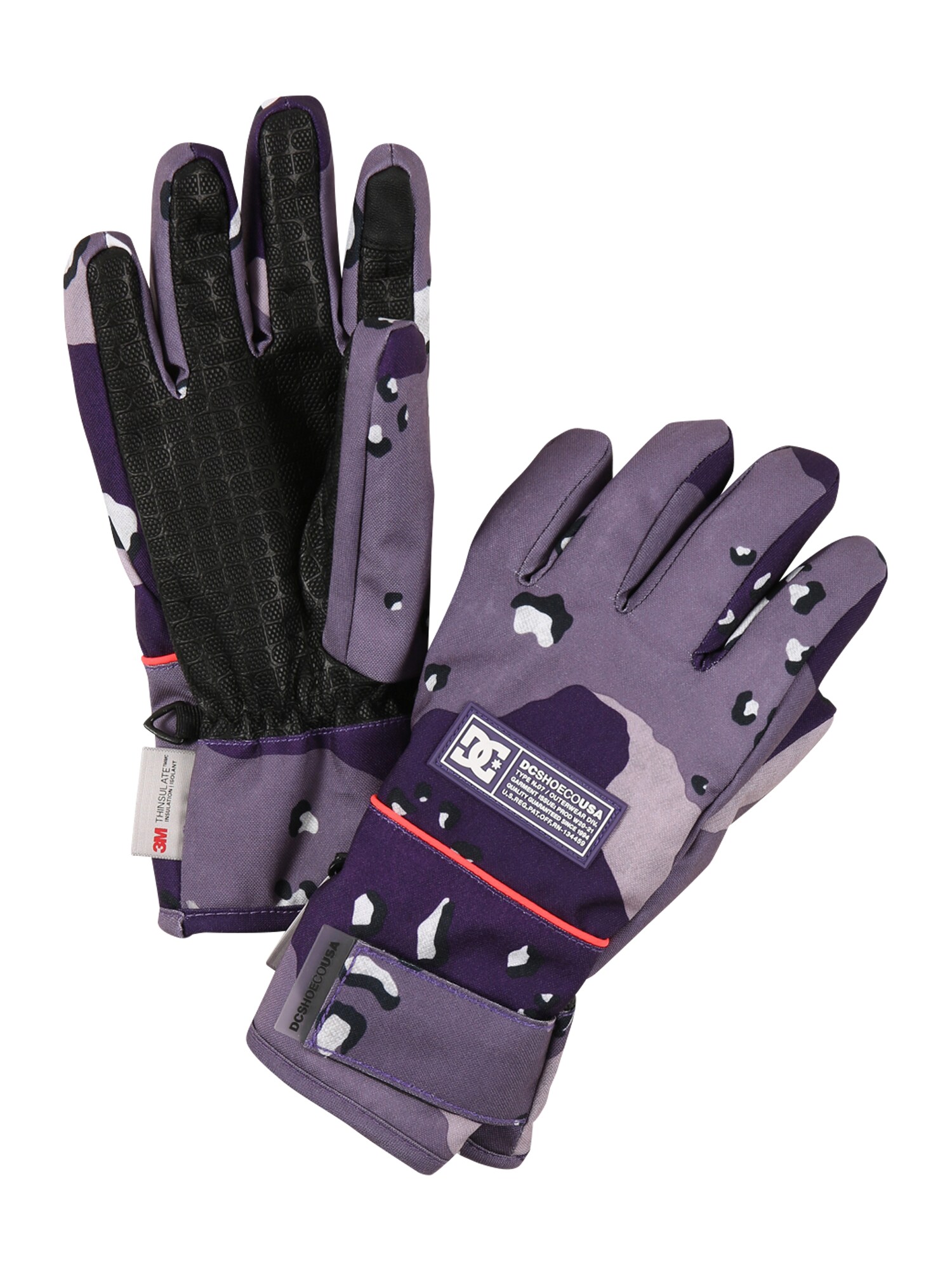 DC Shoes Sportinės pirštinės 'FRANCHISE'  tamsiai violetinė / šviesiai violetinė / pastelinė violetinė / koralų splava / juoda