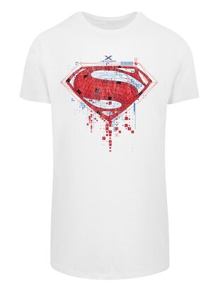 F4NT4STIC Shirt ‘DC Comics Superman Geo Logo’ Marine / Donkergrijs / Pastelrood / Wit