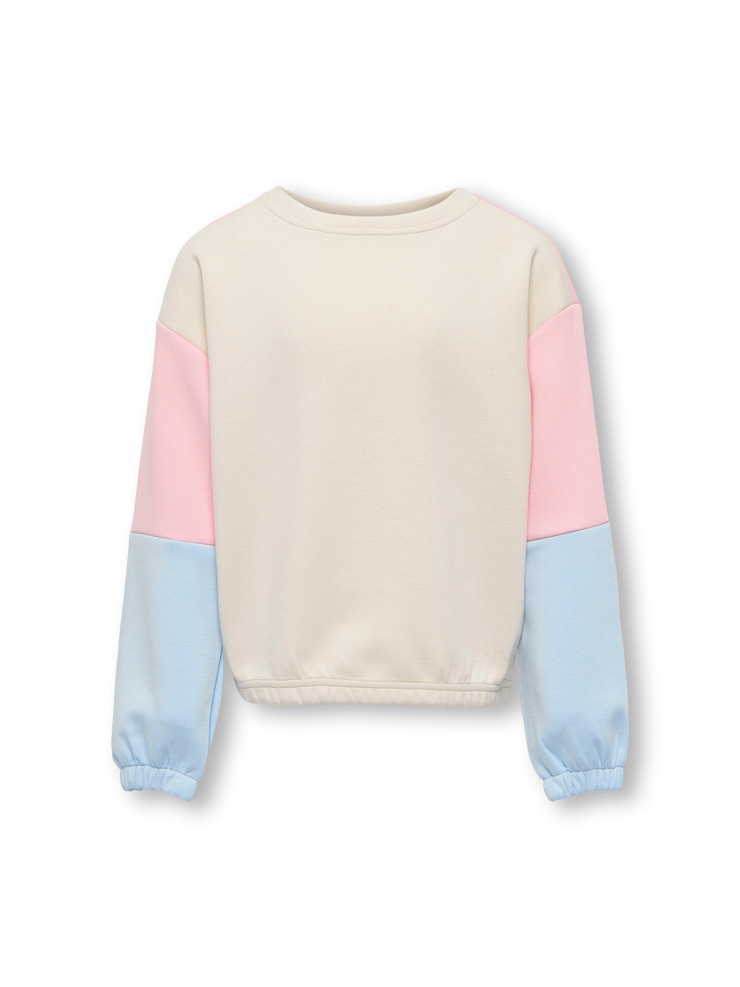 KIDS ONLY Sweater majica 'Yara'  sivkasto bež / svijetloplava / roza