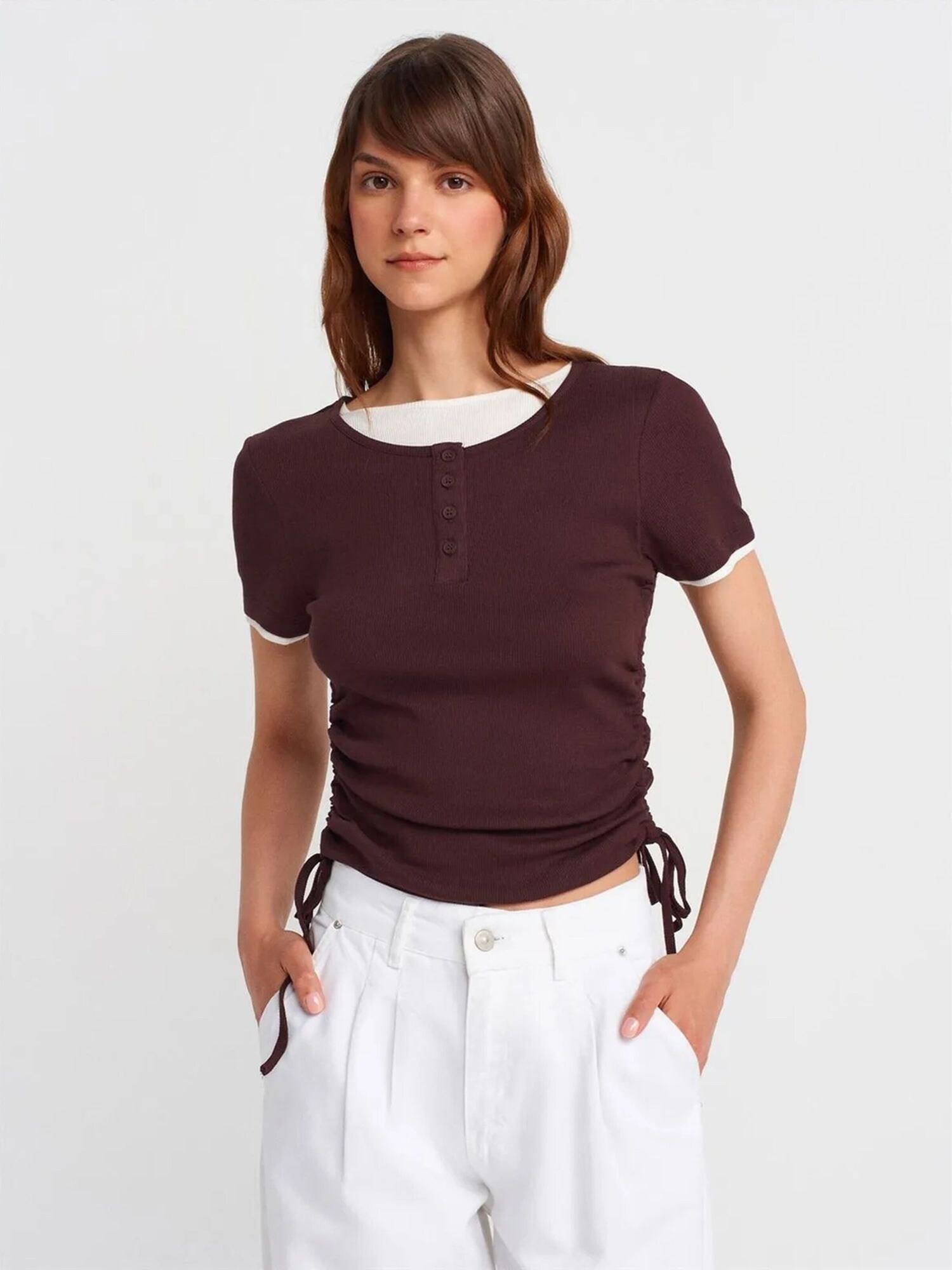 Dilvin Majica 'T-Shirts' burgund