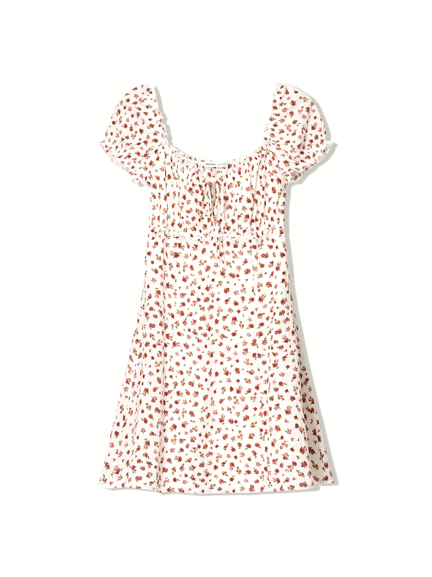Bershka Rochie  roşu închis / alb murdar