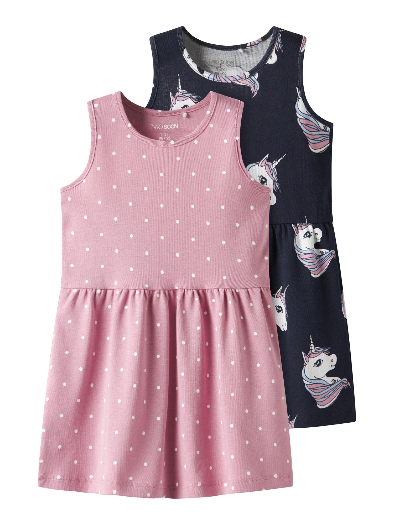 TWO SOON Rochie  bleumarin / albastru deschis / roz / alb
