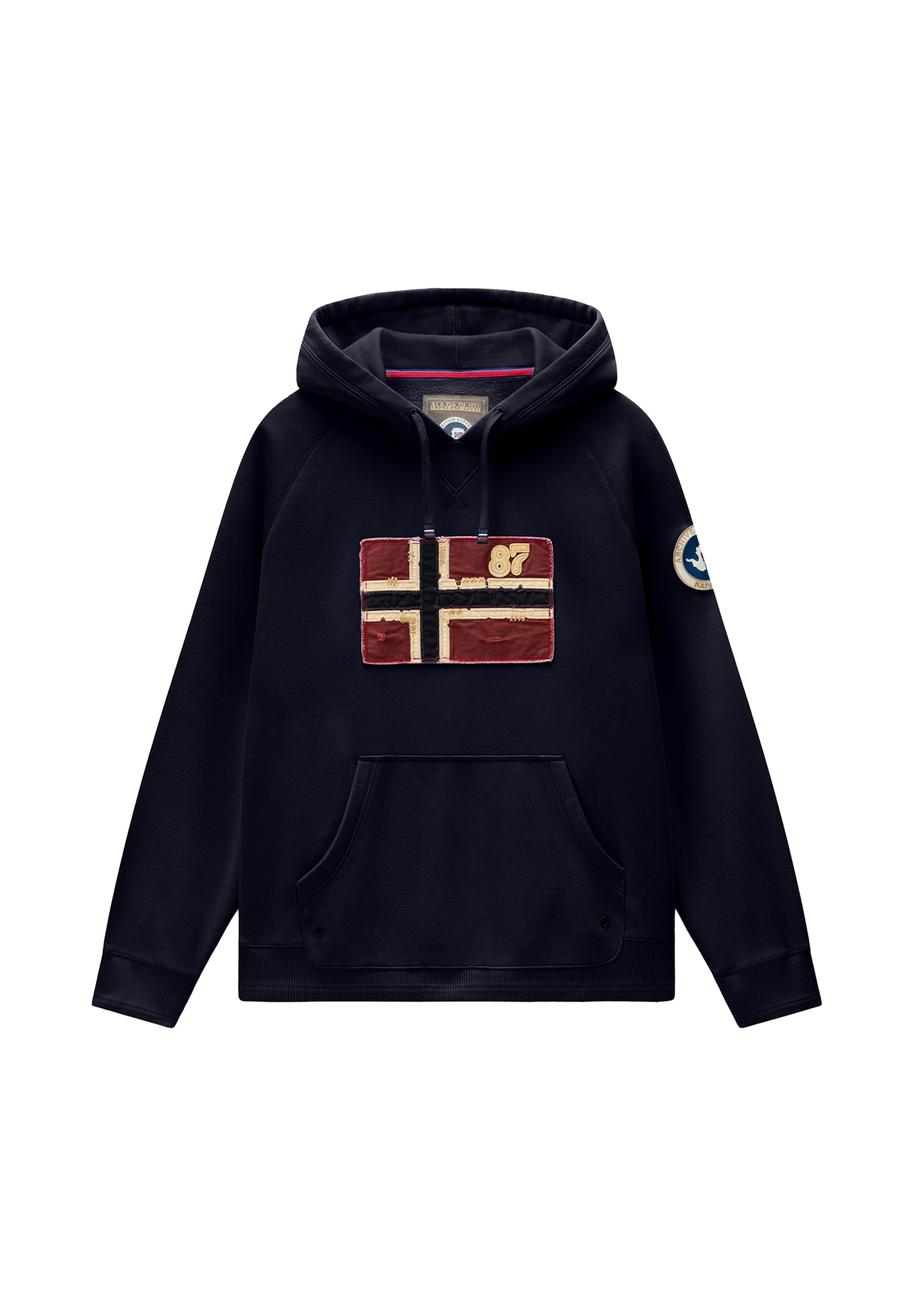 NAPAPIJRI Sweatshirt 'B-ARCHIVE' beige / marinblå herr