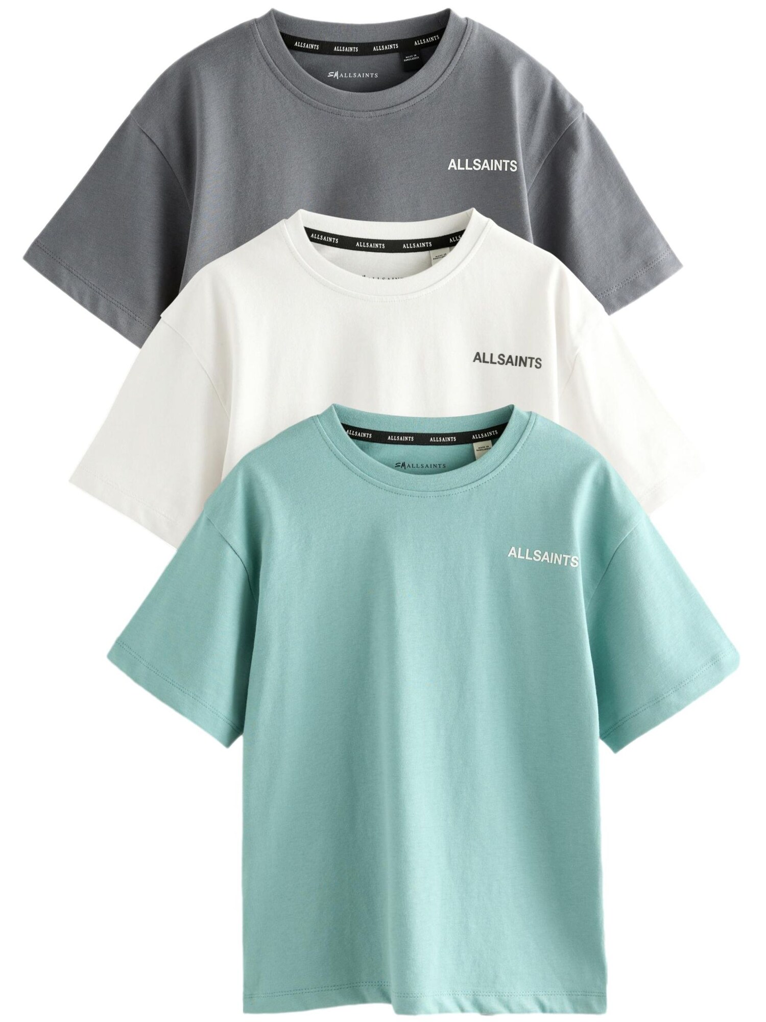 smALLSAINTS Tricou  albastru aqua / gri închis / alb natural