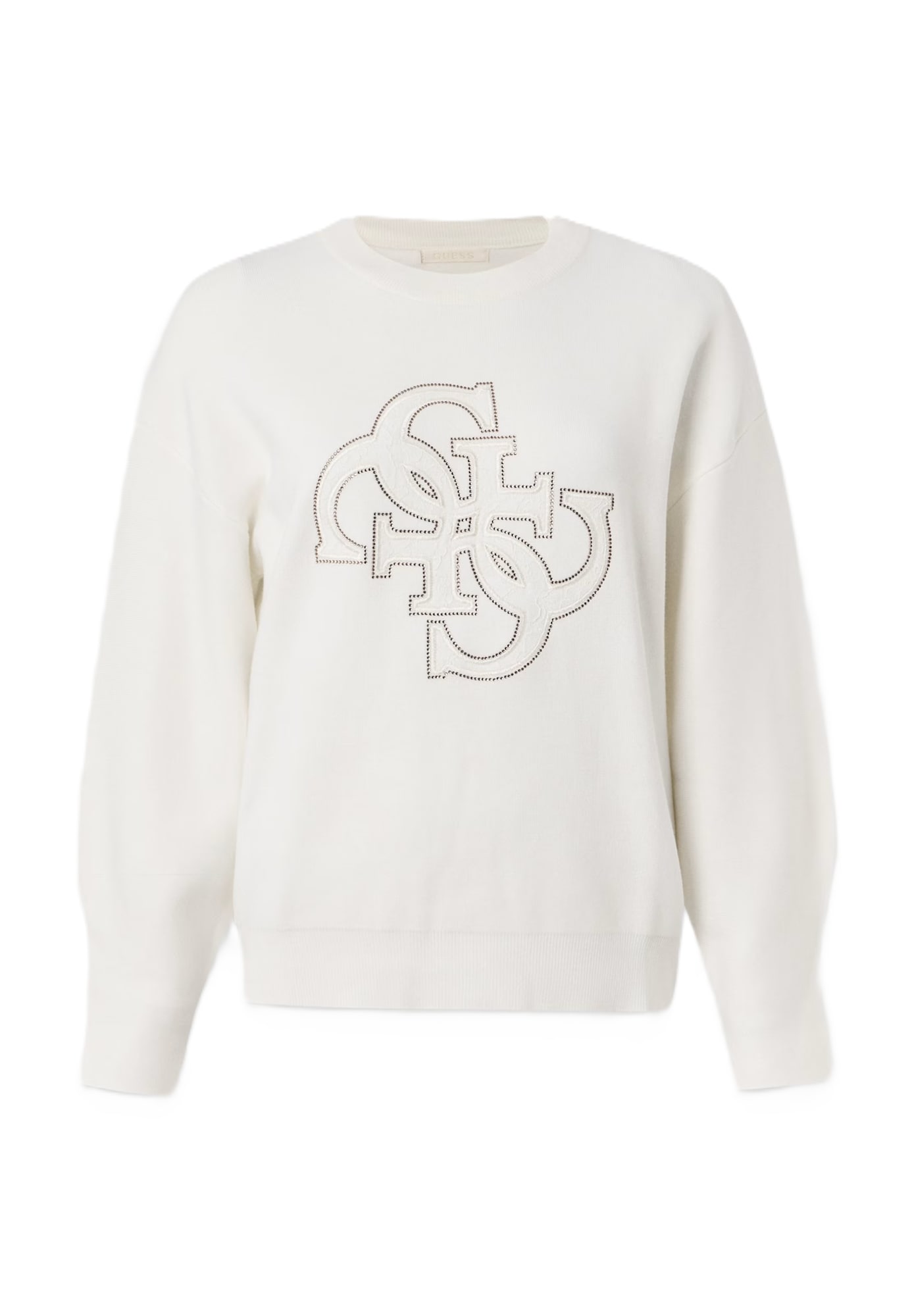 GUESS Pulover EVELYN negru / alb