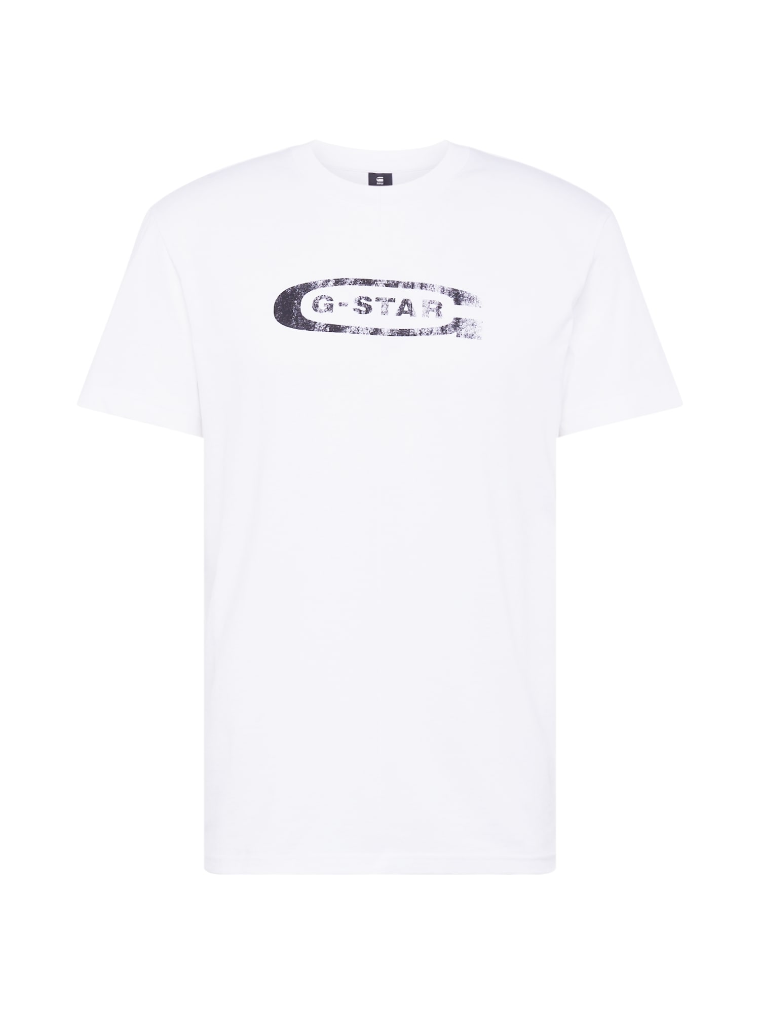 G-Star RAW Тениска 'Distressed old school'  черно / бяло