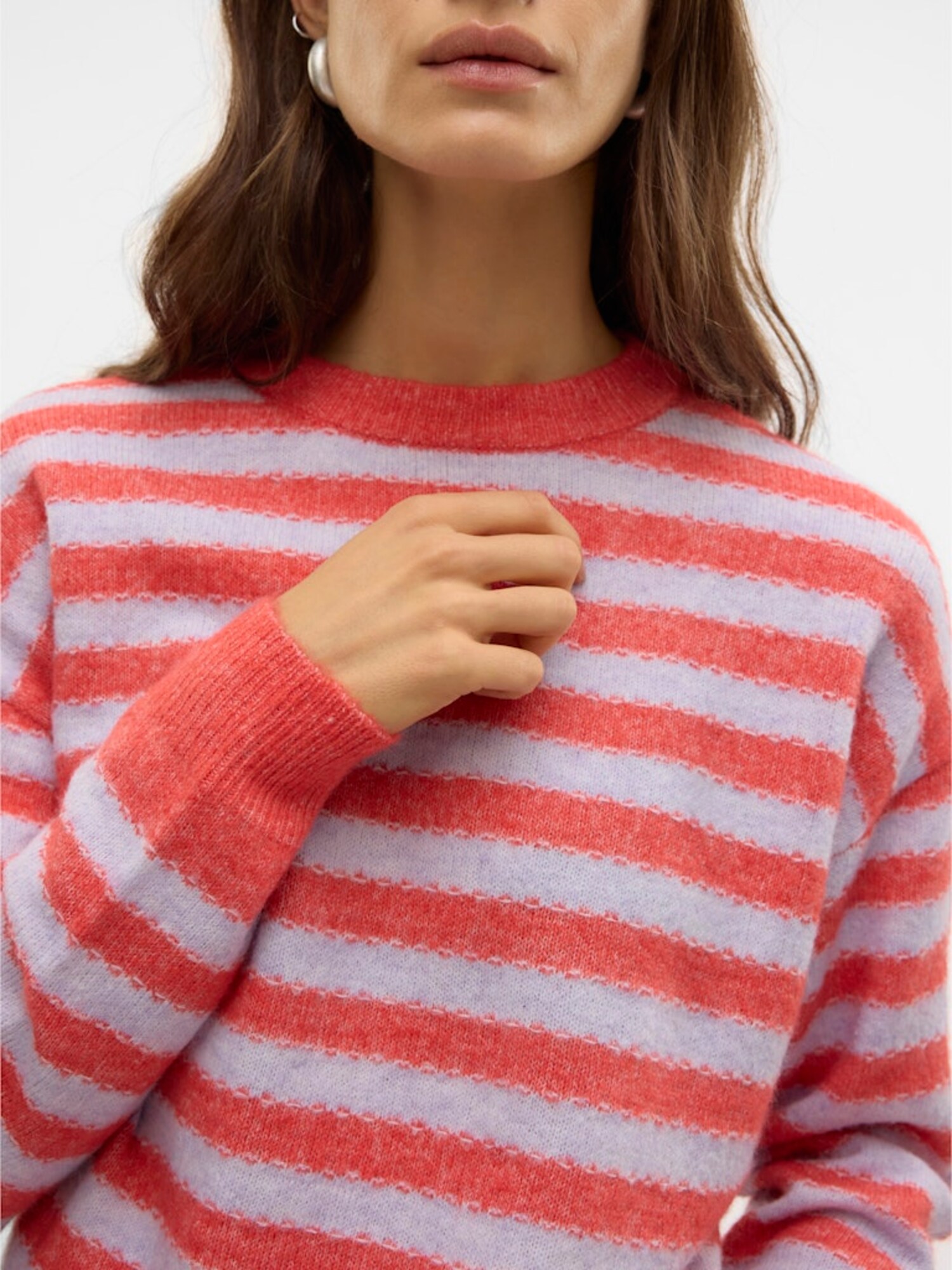VERO MODA Sveter 'VMMARCIA' svetločervená / šedobiela (obrázok 6)