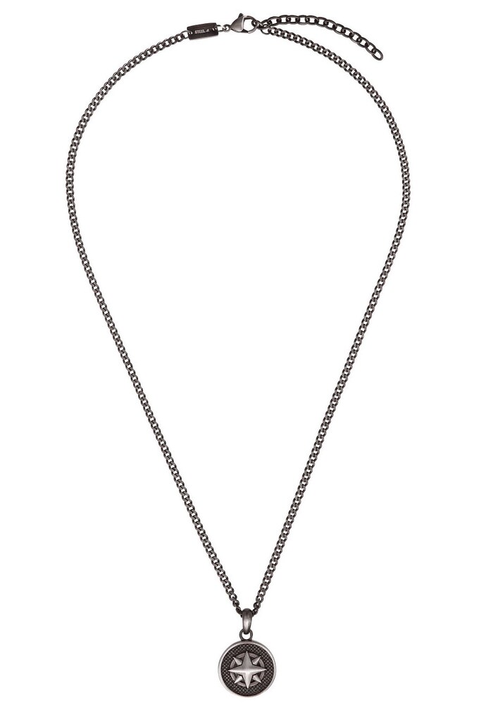 s.Oliver Kette 'Kompass' Herren Größe One Size schwarz / silber