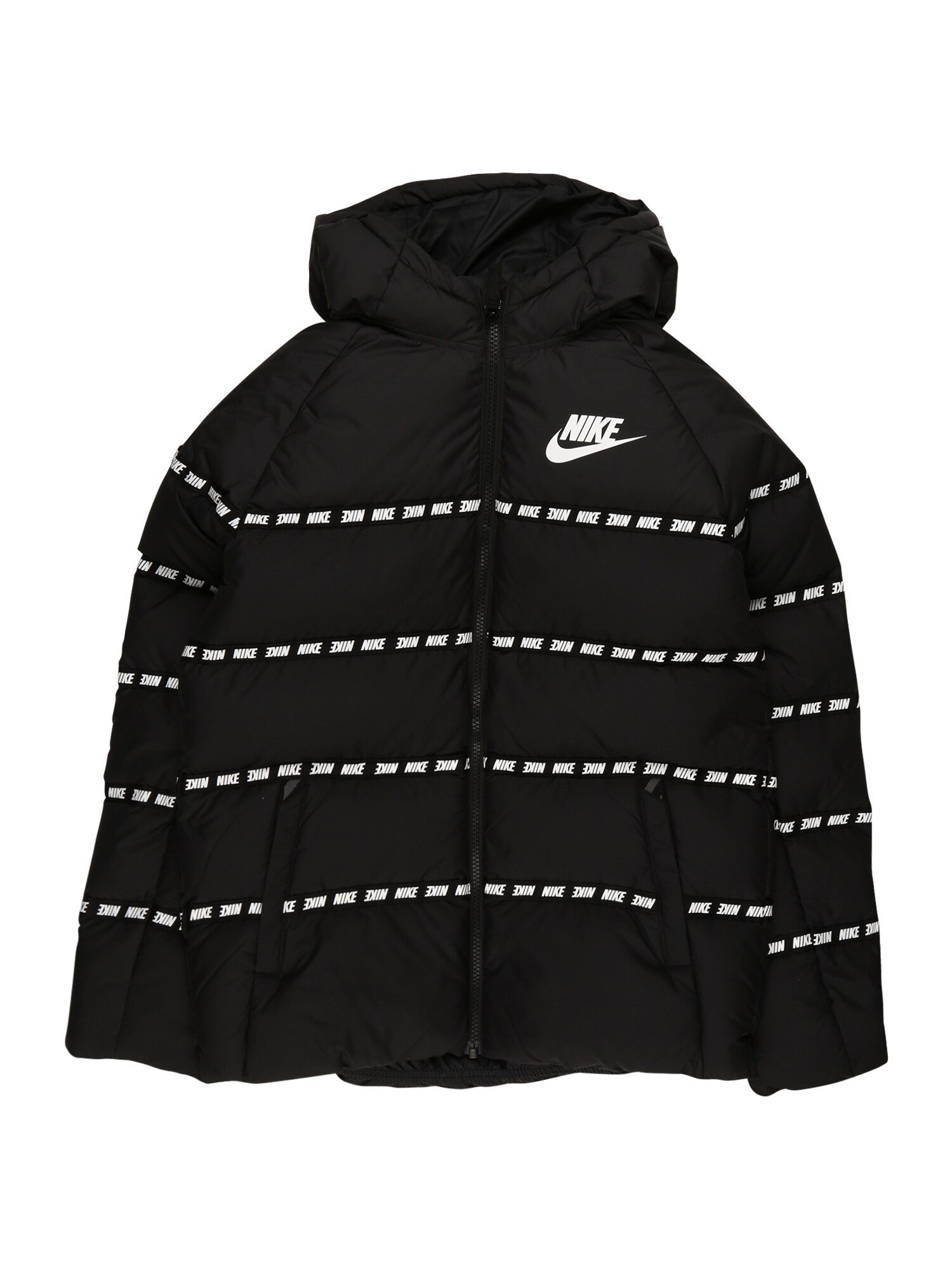 Nike Sportswear Žieminė striukė  juoda / balta