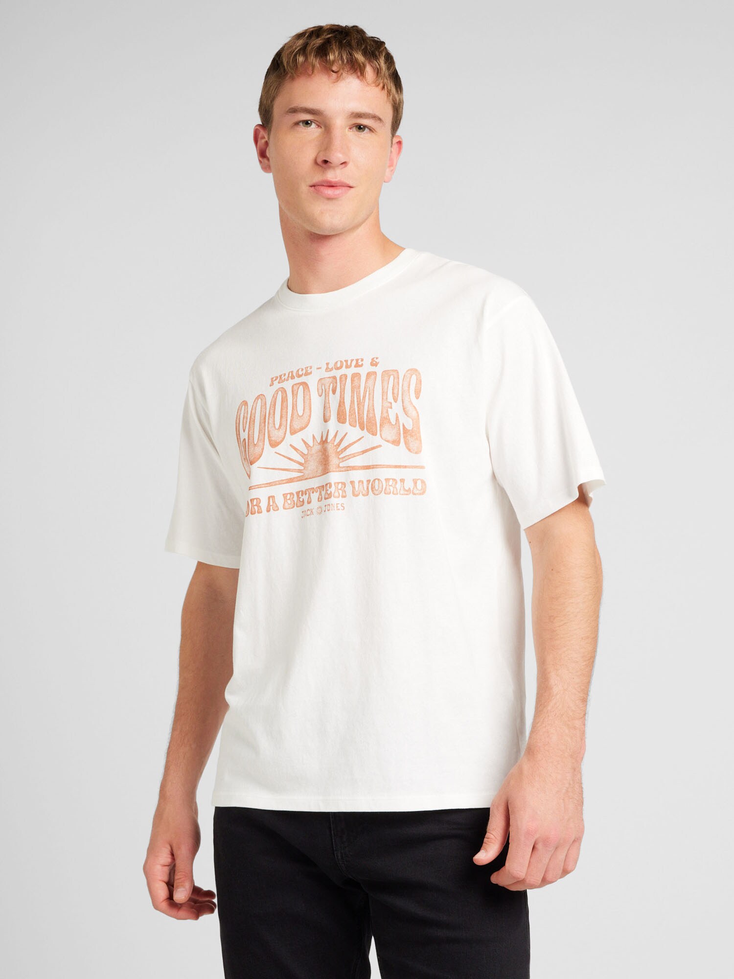 JACK & JONES Tričko 'JPRBLUHippy' medová / biela (obrázok 5)