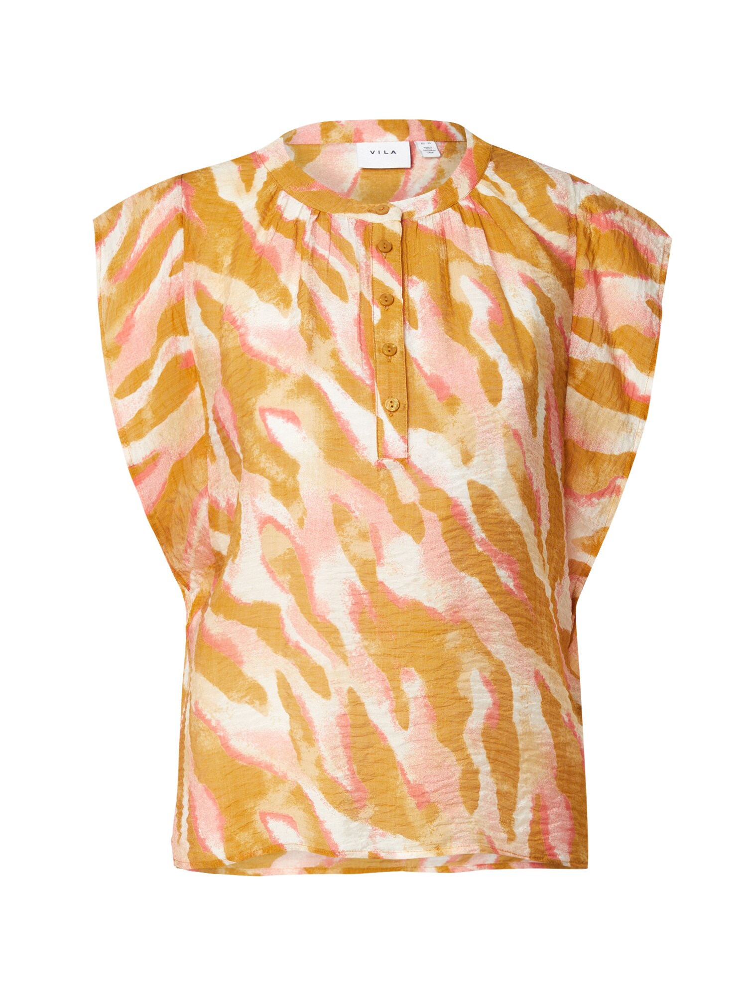 VILA Bluză VILYRIA SOA  sepie / roz pal / alb murdar