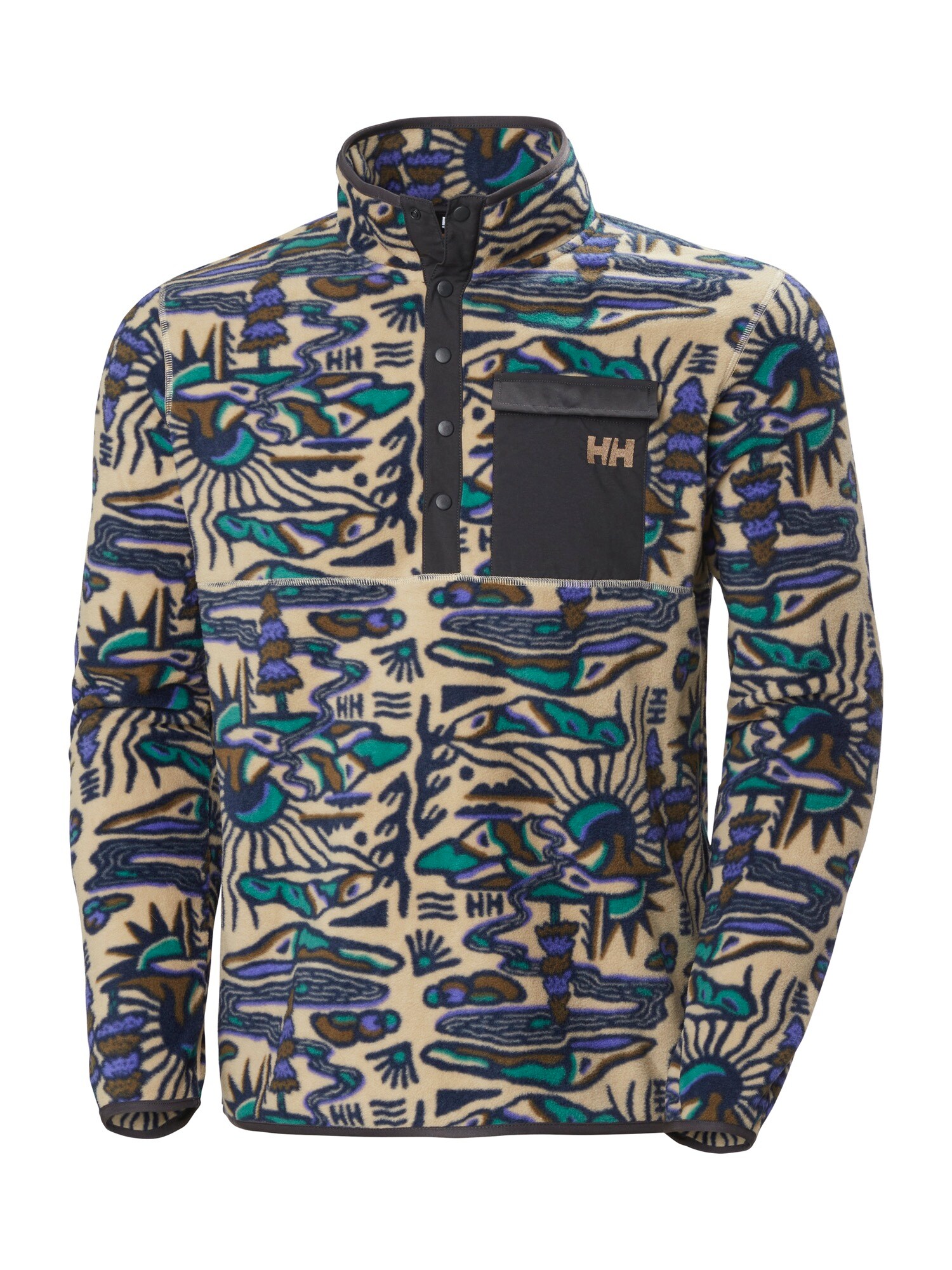HELLY HANSEN Sportski pulover 'MARIDALEN'  plava / kaki / smaragdno zelena / crna