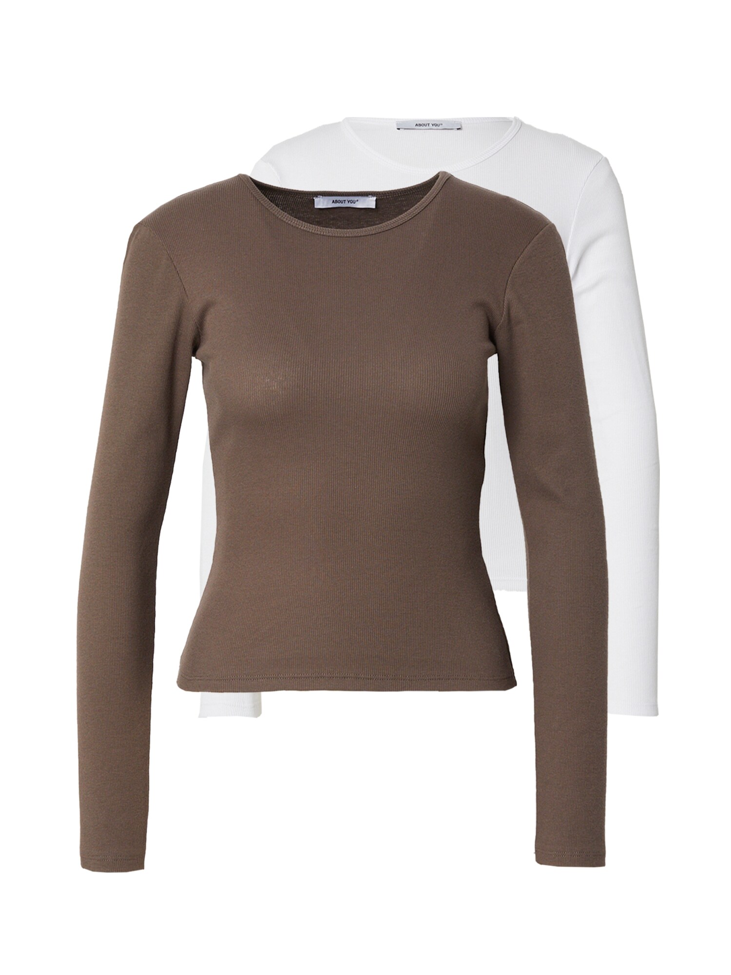 ABOUT YOU Tricou Insa  maro / alb