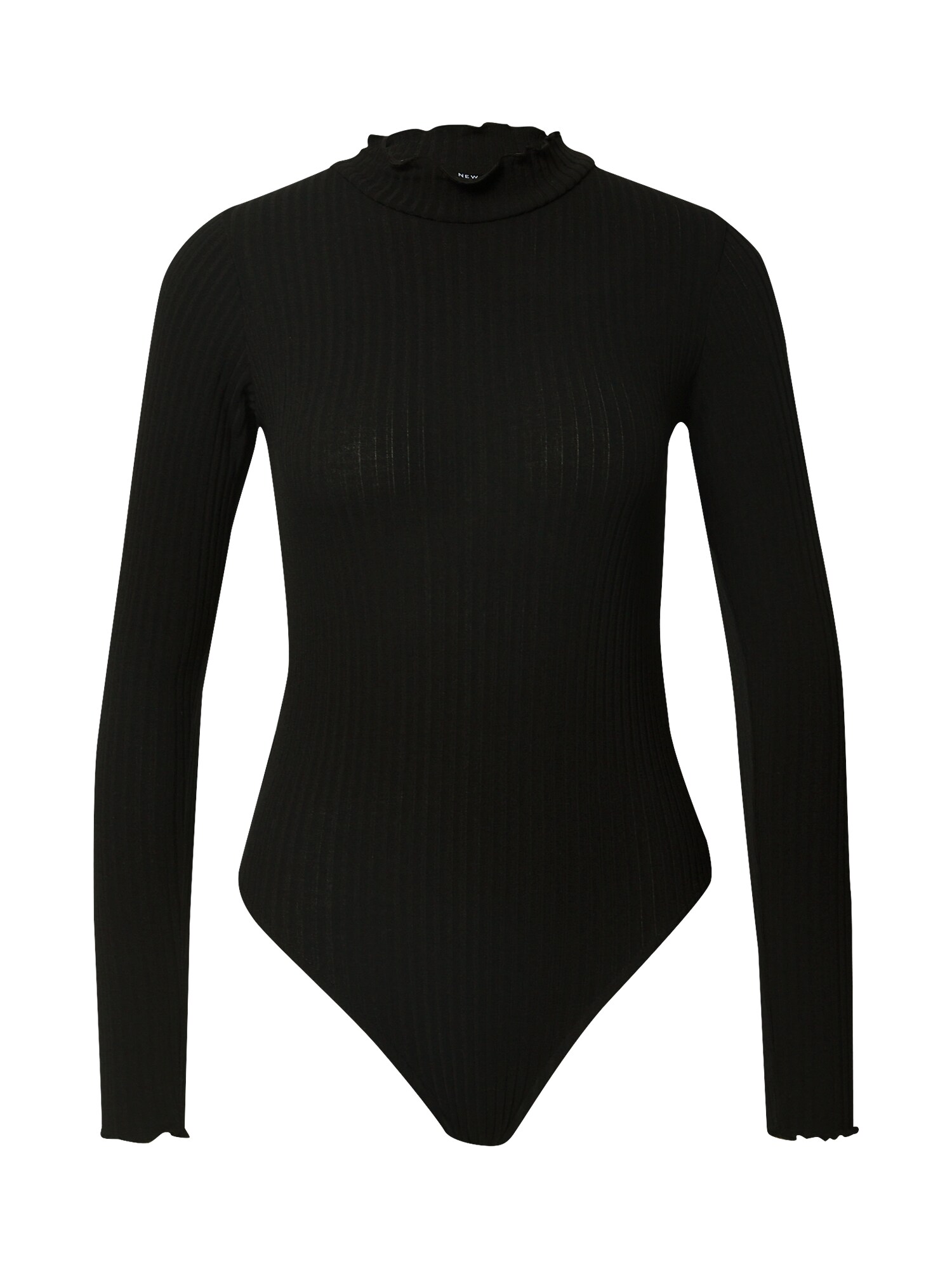 NEW LOOK Marškinėliai-glaustinukė 'SOFT RIB TURTLE NECK LS BODY'  juoda