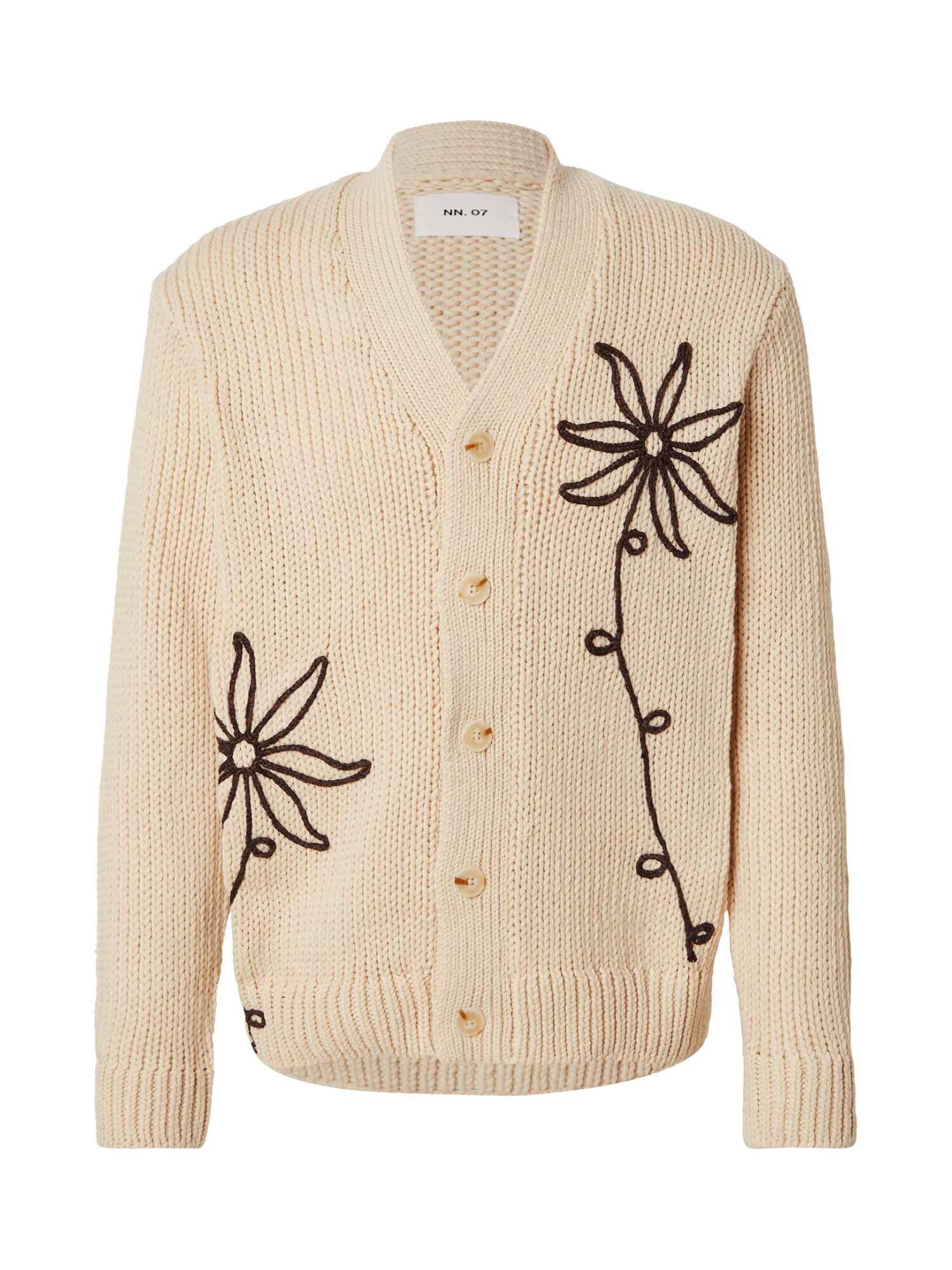 NN07 Geacă tricotată Mika  bej / ciocolatiu