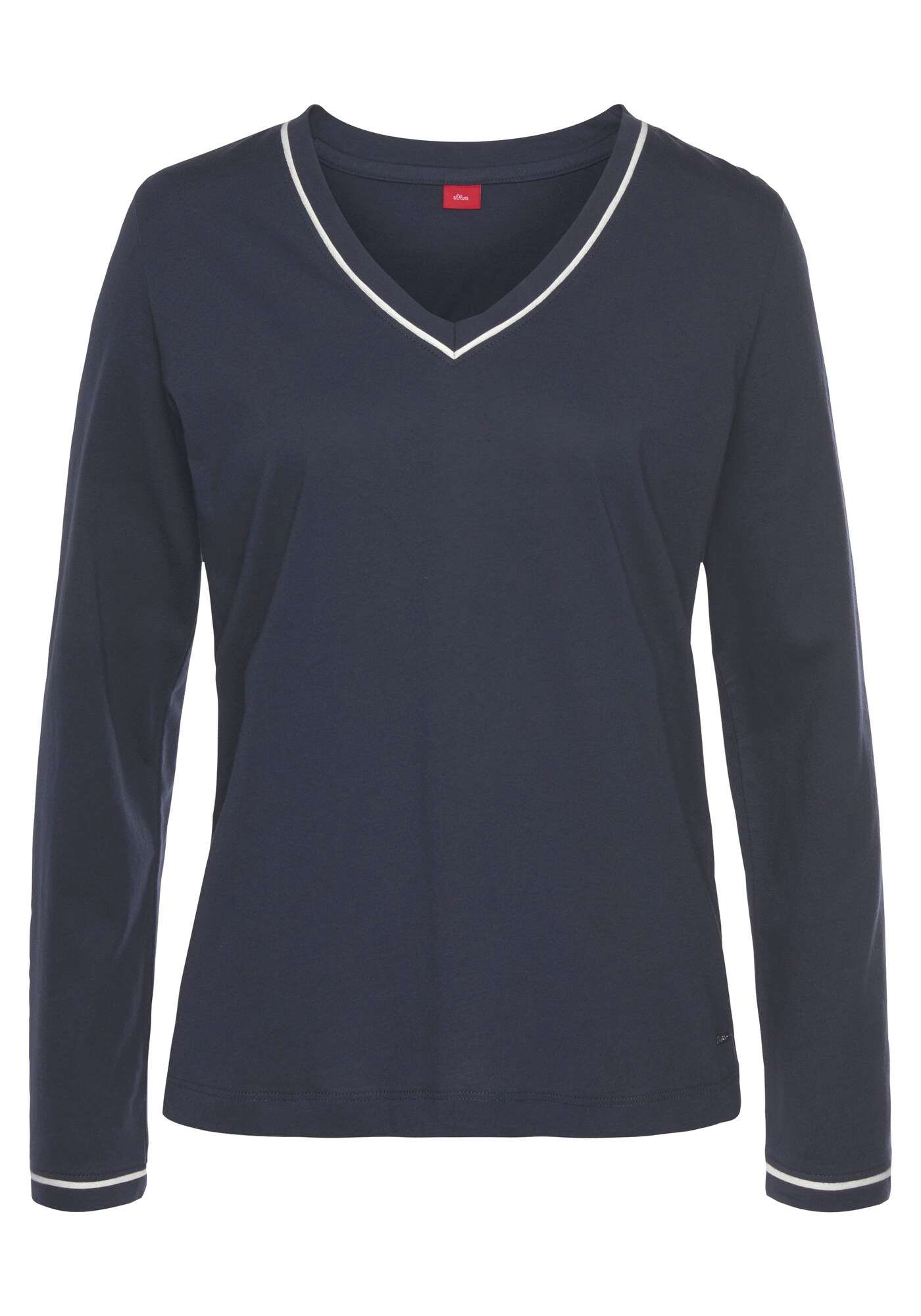 s.Oliver Bluză de noapte  albastru închis / alb