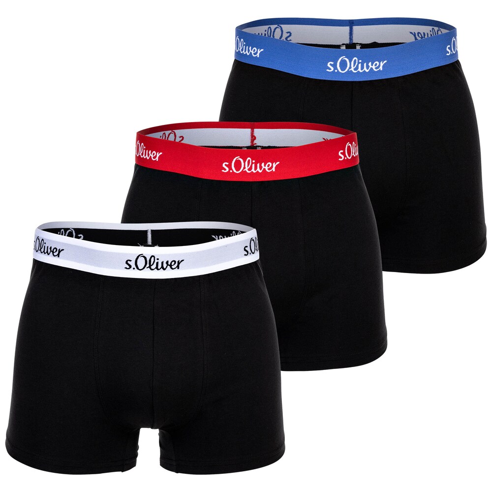 s.Oliver Boxershorts Herren Größe S blau / feuerrot / schwarz / weiß