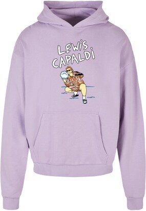 Merchcode Sweatshirt ‘Lewis Capaldi – Snowleopard’ Bruin / Lichtgeel / Lila / Wit