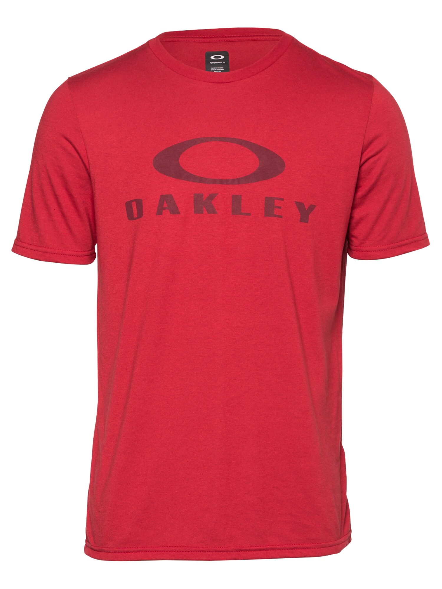 OAKLEY Sportiniai marškinėliai 'O BARK'  margai raudona / skaisti avietinė ar rubino spalva