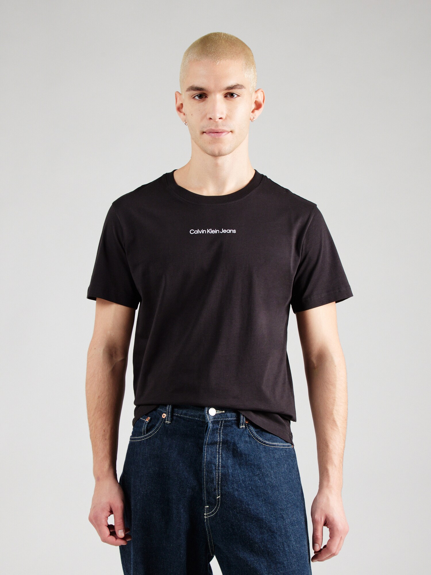 Calvin Klein Jeans Póló 'INSTITUTIONAL'  fekete / fehér termék 2. képe