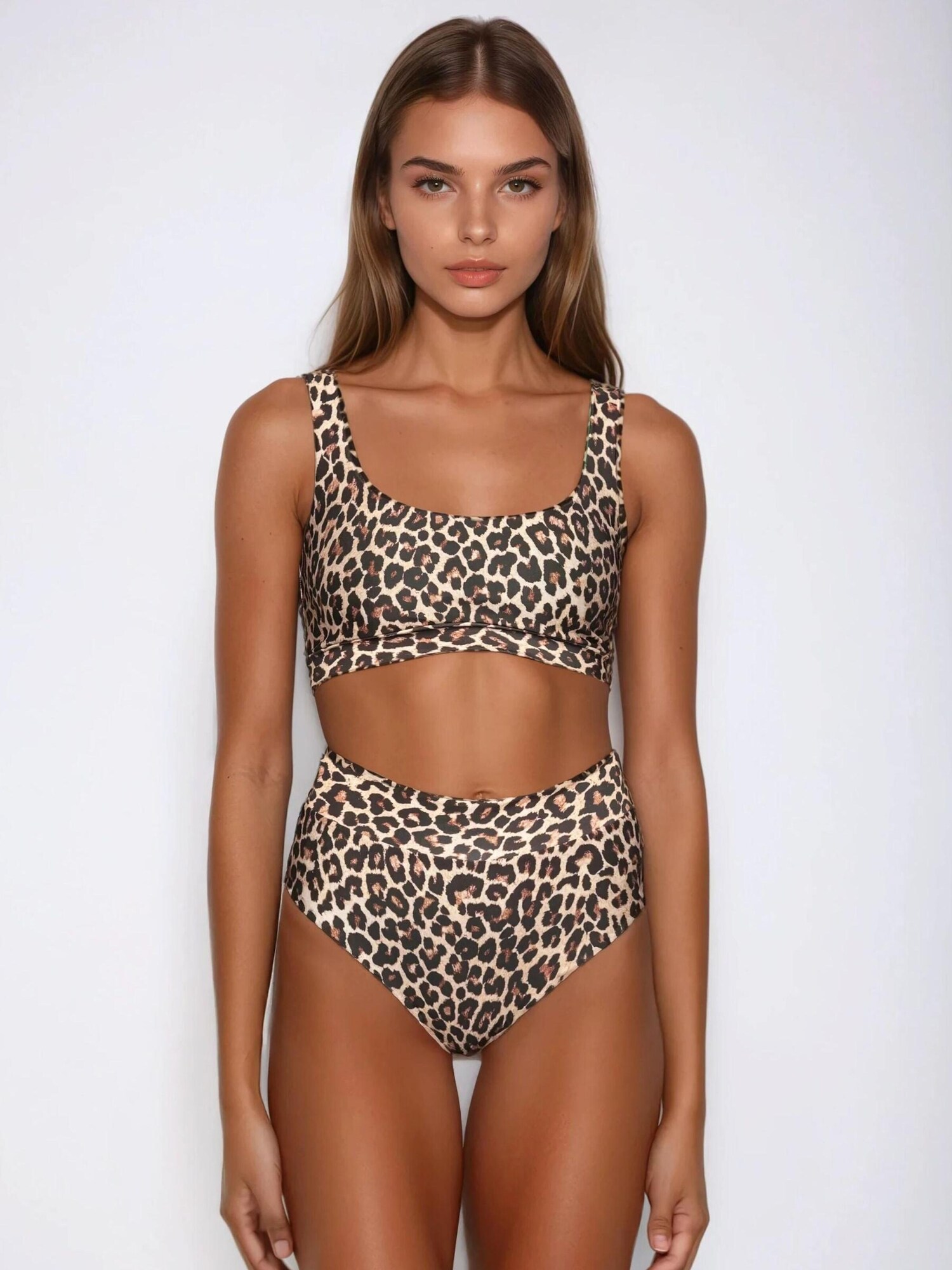 Flavia Valentini Bikini 'Minerva Bralette Bikini High Waist – Leopard'  marrón moteado