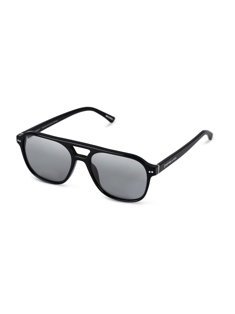 Kapten & Son Sonnenbrille 'Zurich Oversize All Black' Herren Größe One Size schwarz / silber