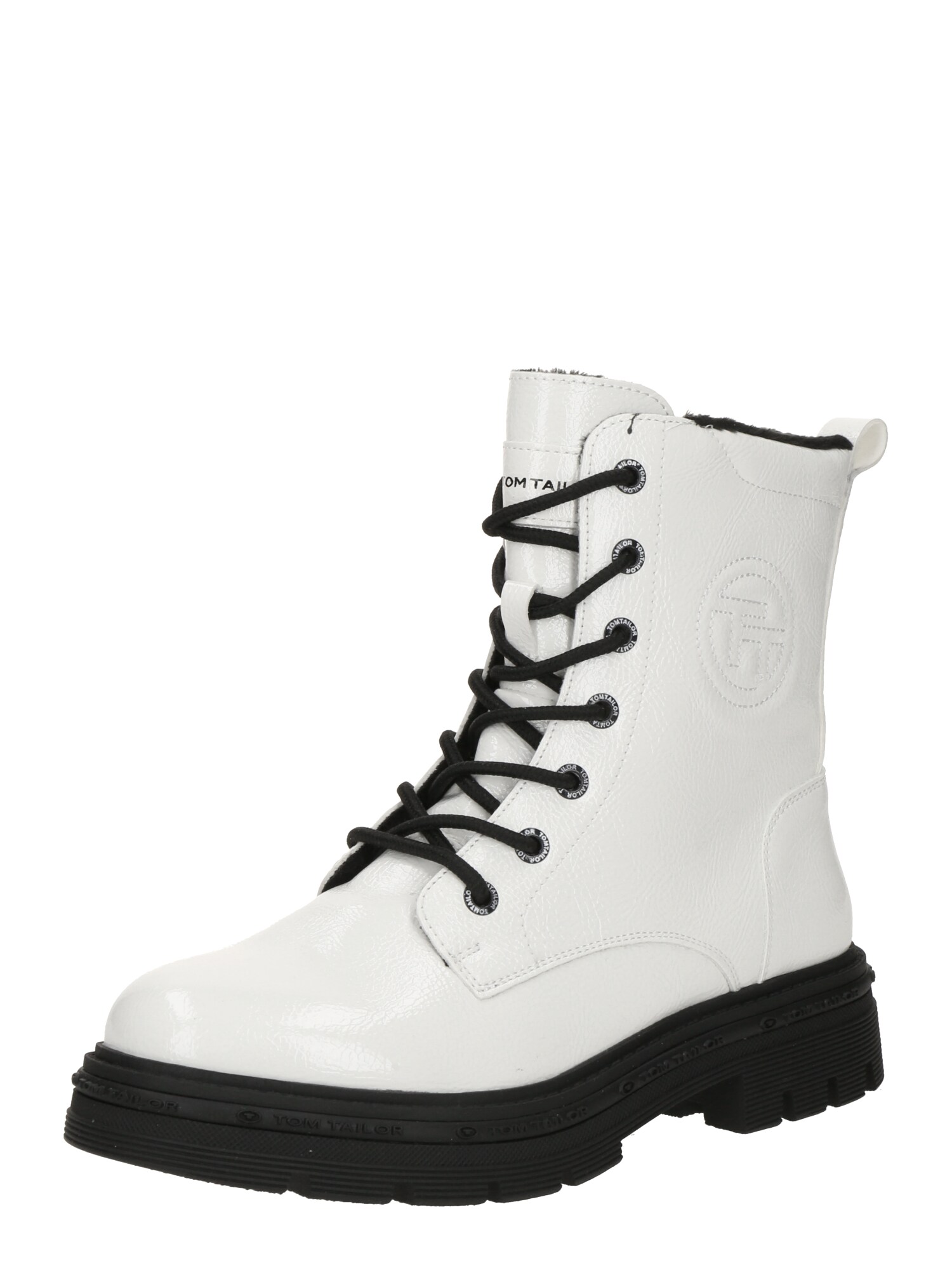 TOM TAILOR Ghete cu șireturi  alb