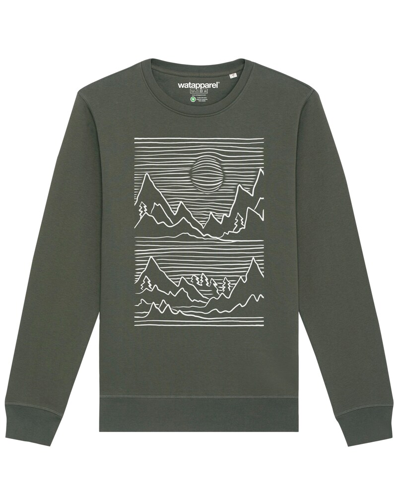 Watapparel Sweatshirt ' Mountains ' Herren Größe XXL ecru / khaki