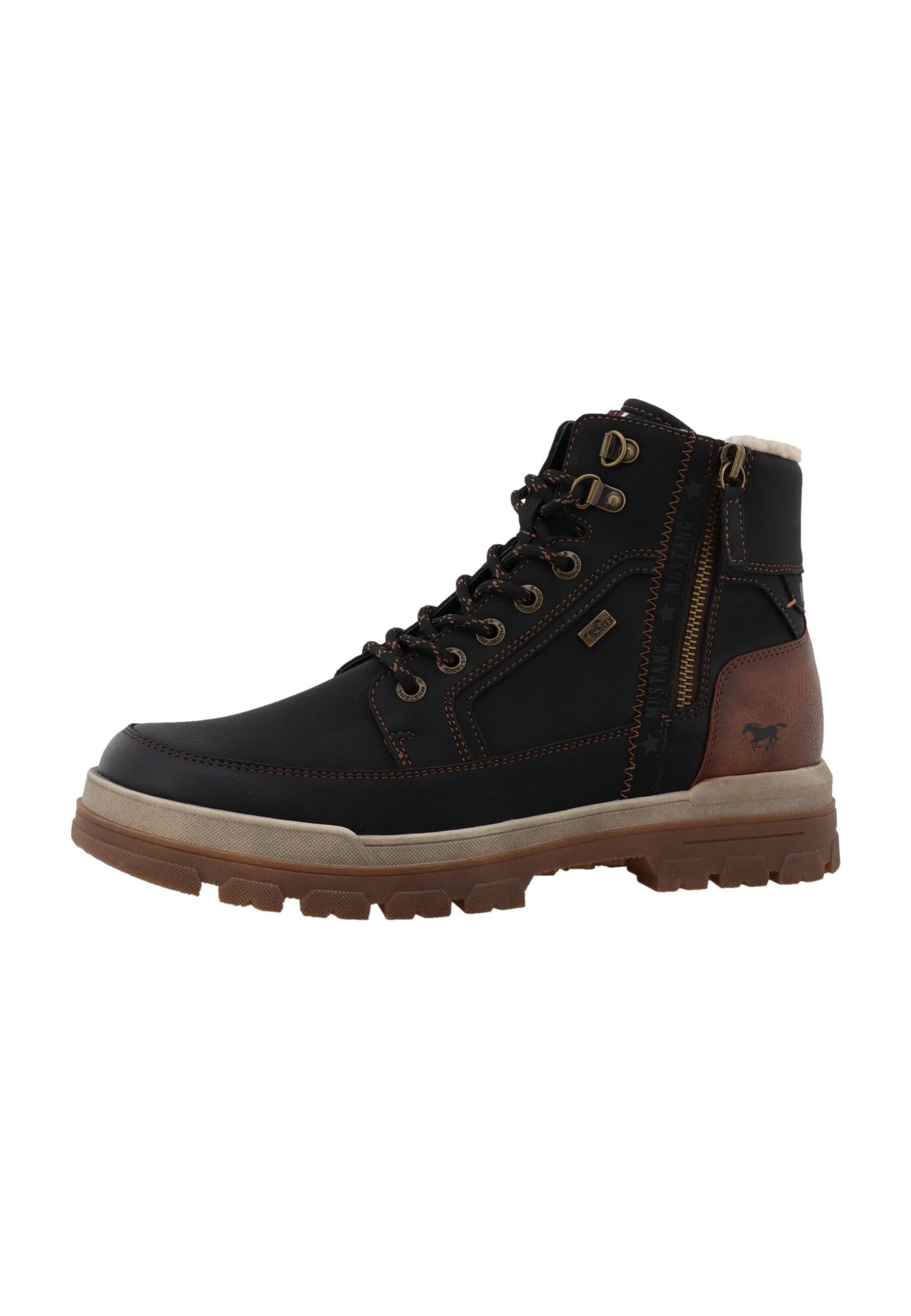 MUSTANG Botas con cordones 'Peppin'  marrón / negro