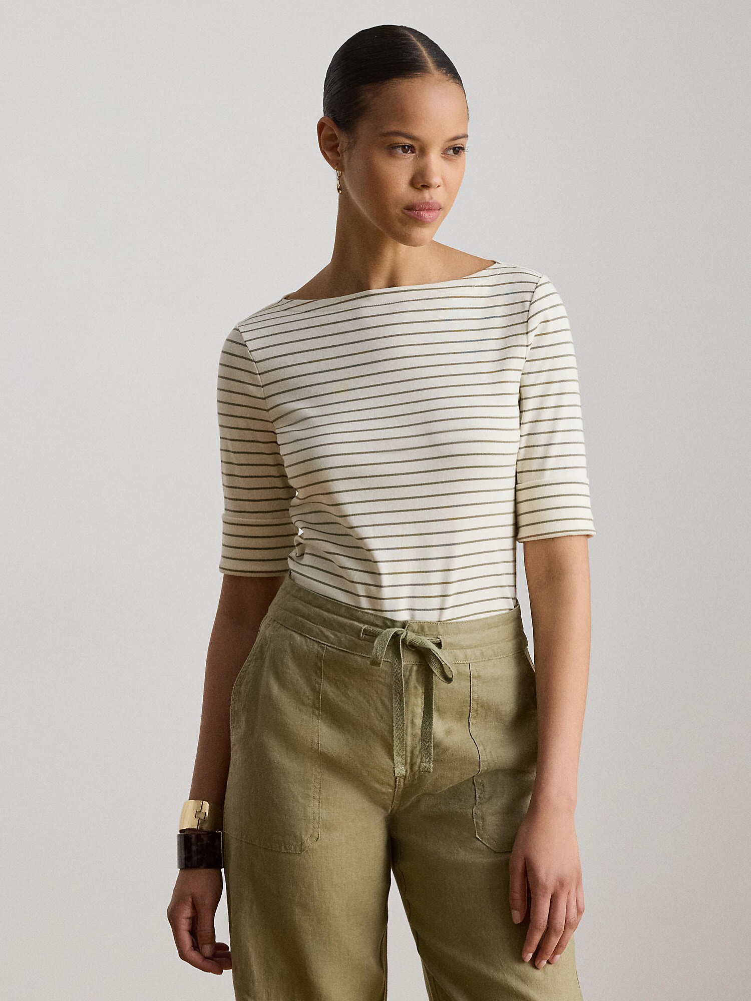 Lauren Ralph Lauren Camiseta crema / oliva – imagen 2