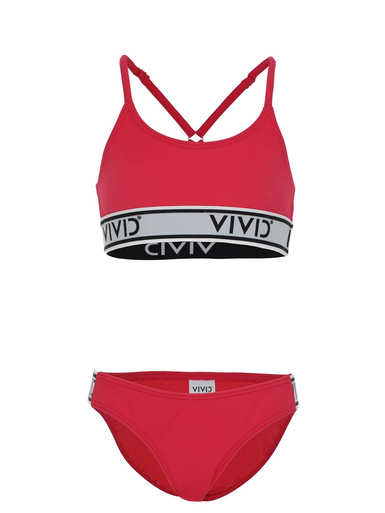 VIVID Badeanzug Mädchen Größe 104 grau / rot / schwarzmeliert