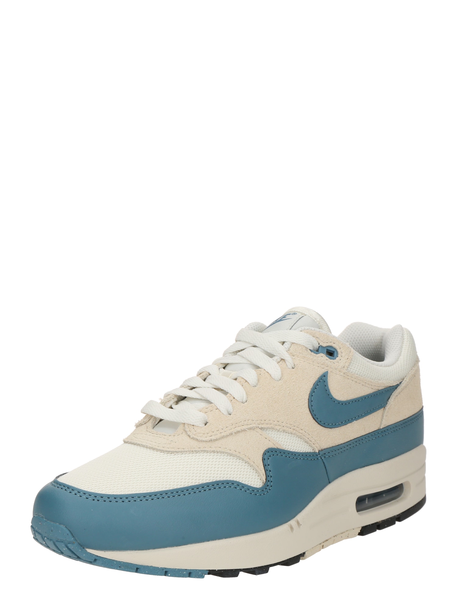 Nike Sportswear Nízke tenisky 'AIR MAX 1 ESS' petrolejová / biela ako vlna / prírodná biela