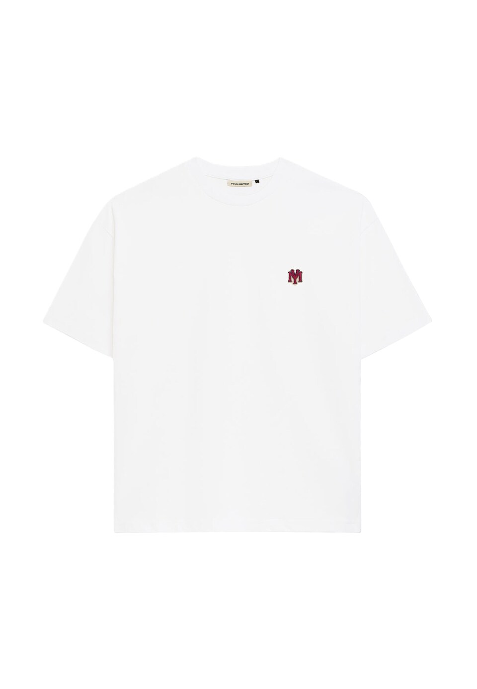 T-shirt 'Office' marinblå / ljusröd