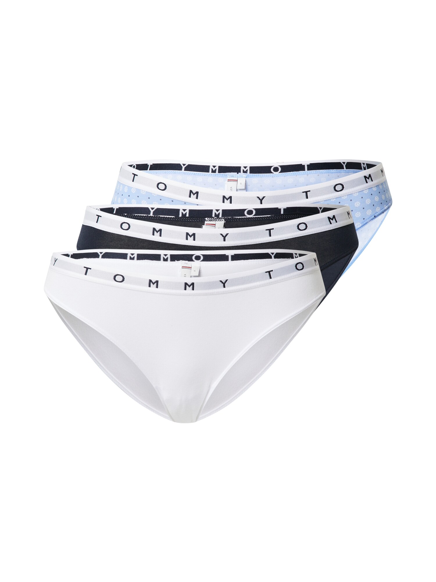 Tommy Hilfiger Underwear Moteriškos kelnaitės  balta / nakties mėlyna / šviesiai mėlyna / šviesiai pilka