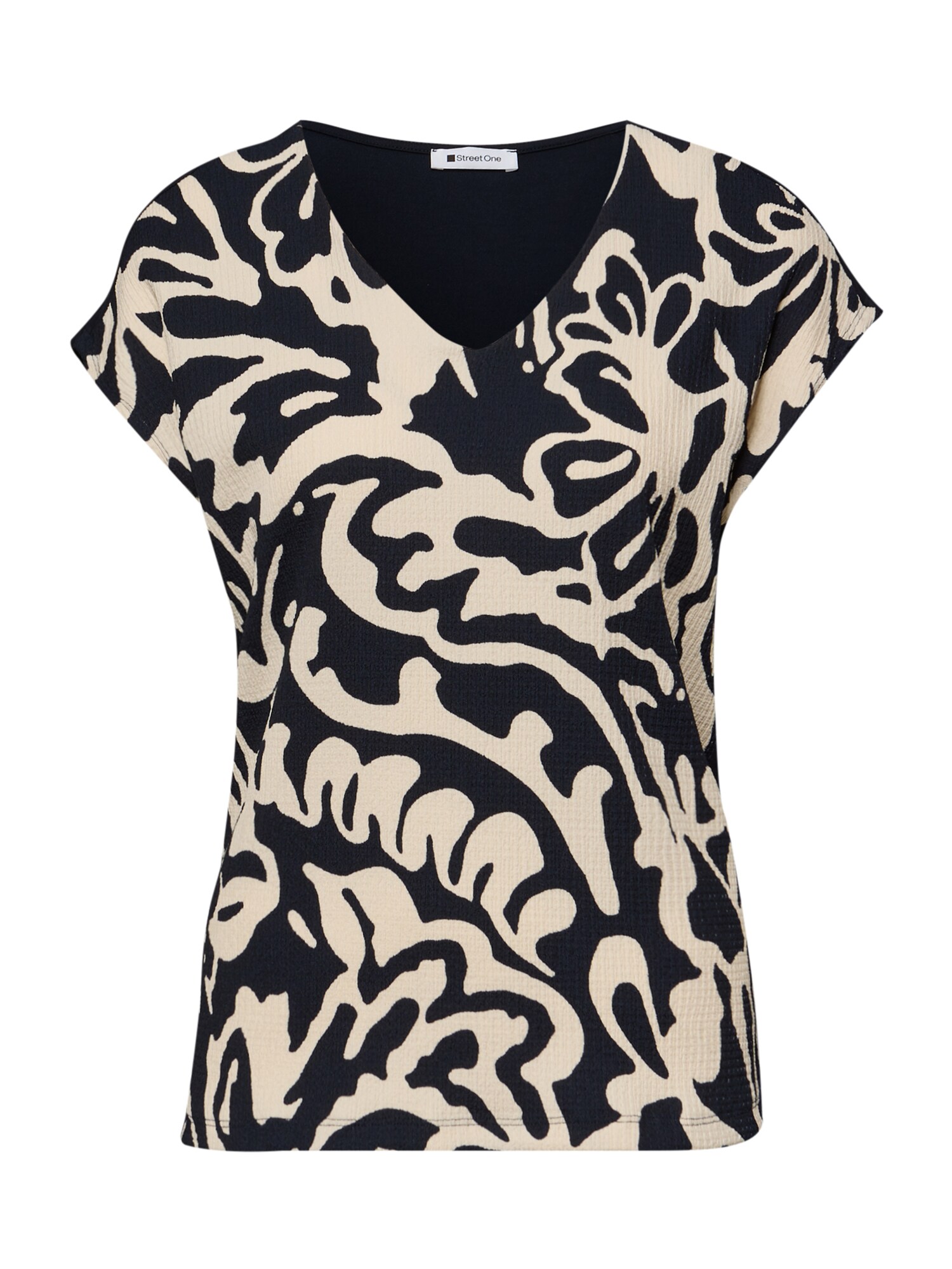 STREET ONE Tricou  ecru / bleumarin