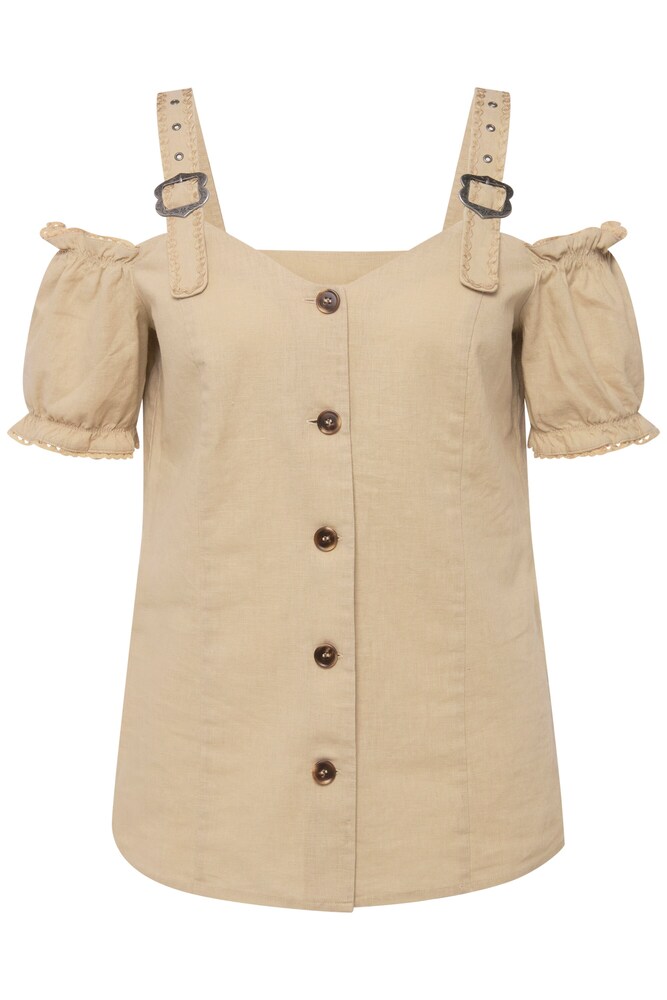 Ulla Popken Trachtenbluse Damen Größe 50/52 beige
