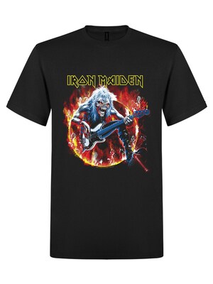 Iron Maiden Camiseta 'Iron Maiden Eddie Live Flames T-Shirt'  negro